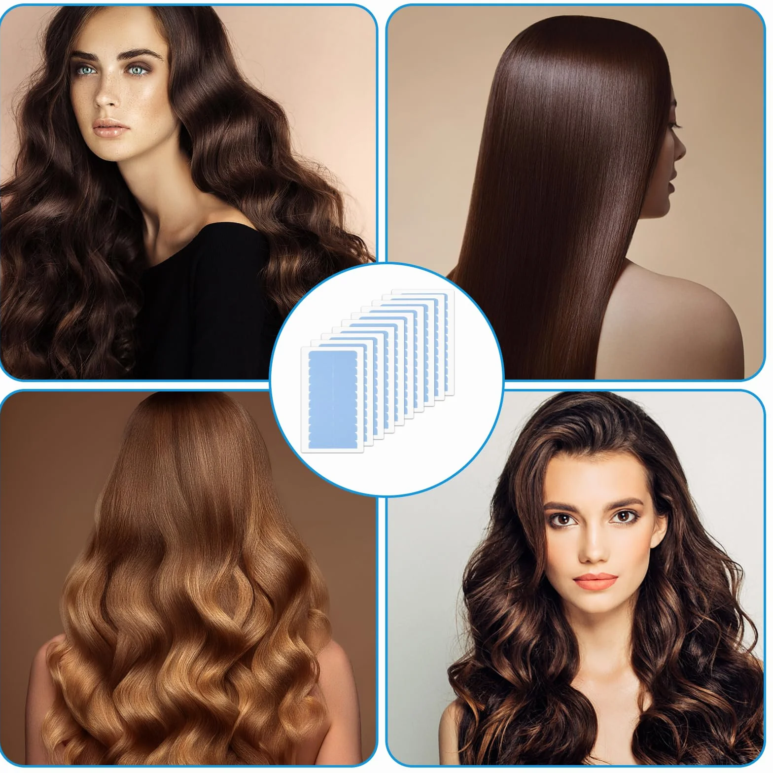 Cinta adhesiva de repuesto para extensiones de cabello, 120 unidades, doble cara, para cabello humano