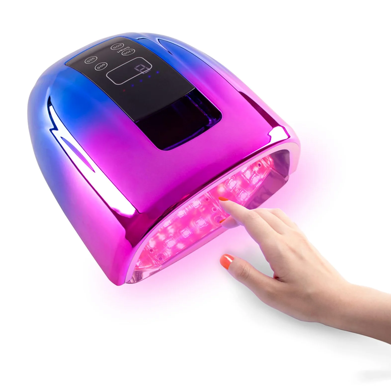 B,lámpara de uñas Recargable lámpara de uñas UV led portátil 90 w gradiente lámparas led para Secado de Esmalte de Gel lámpara UV led de curado por luz roja con Base de Espejo
