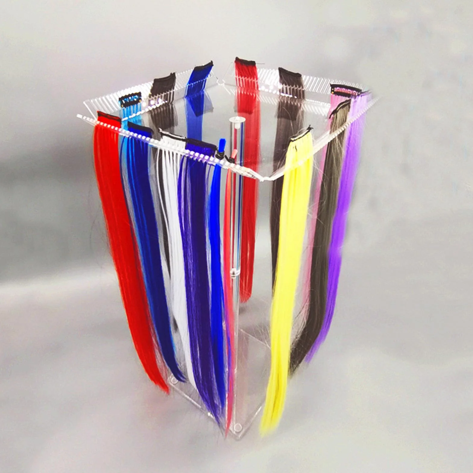 Soporte para Extensiones de Cabello Acrílico, Colgador para Pelucas, Estante para Trenzas Transparente