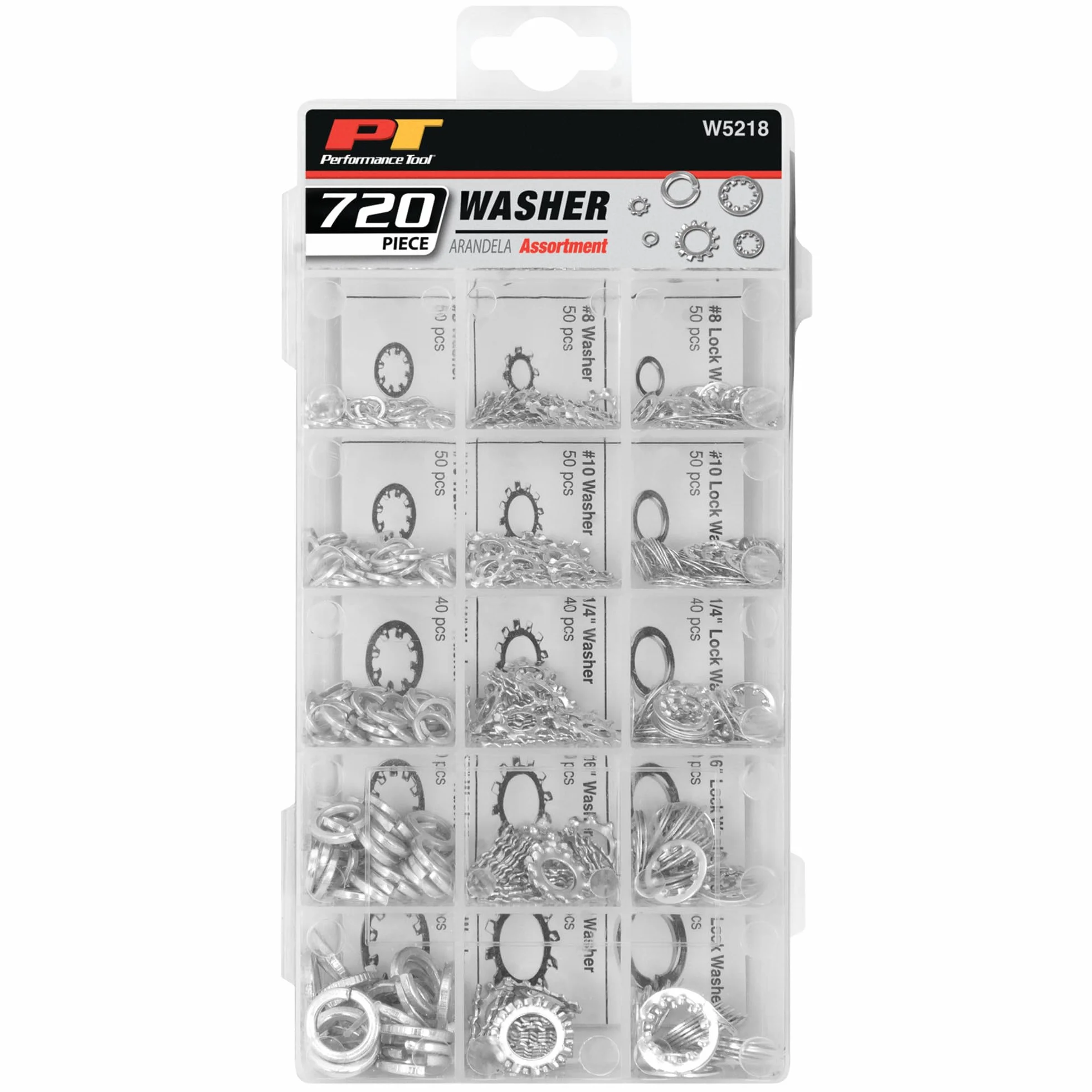 Performance Tool W5218 - Surtido de arandelas de 720 piezas