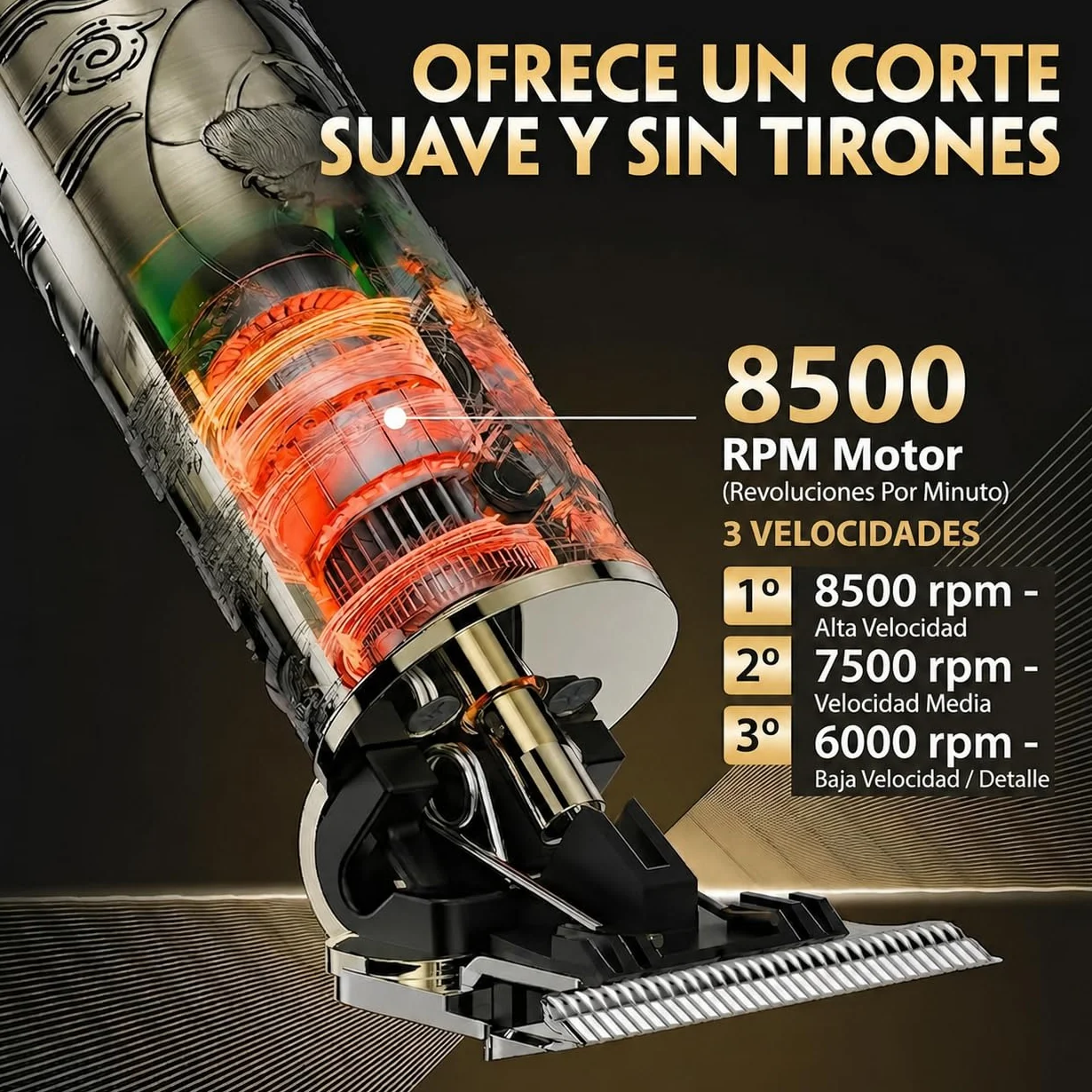 Maquina Cortar Pelo Hombre Profesional, Afeitadora Cortadora Eléctrica 3 Vel, Recortar Barba sin Cable