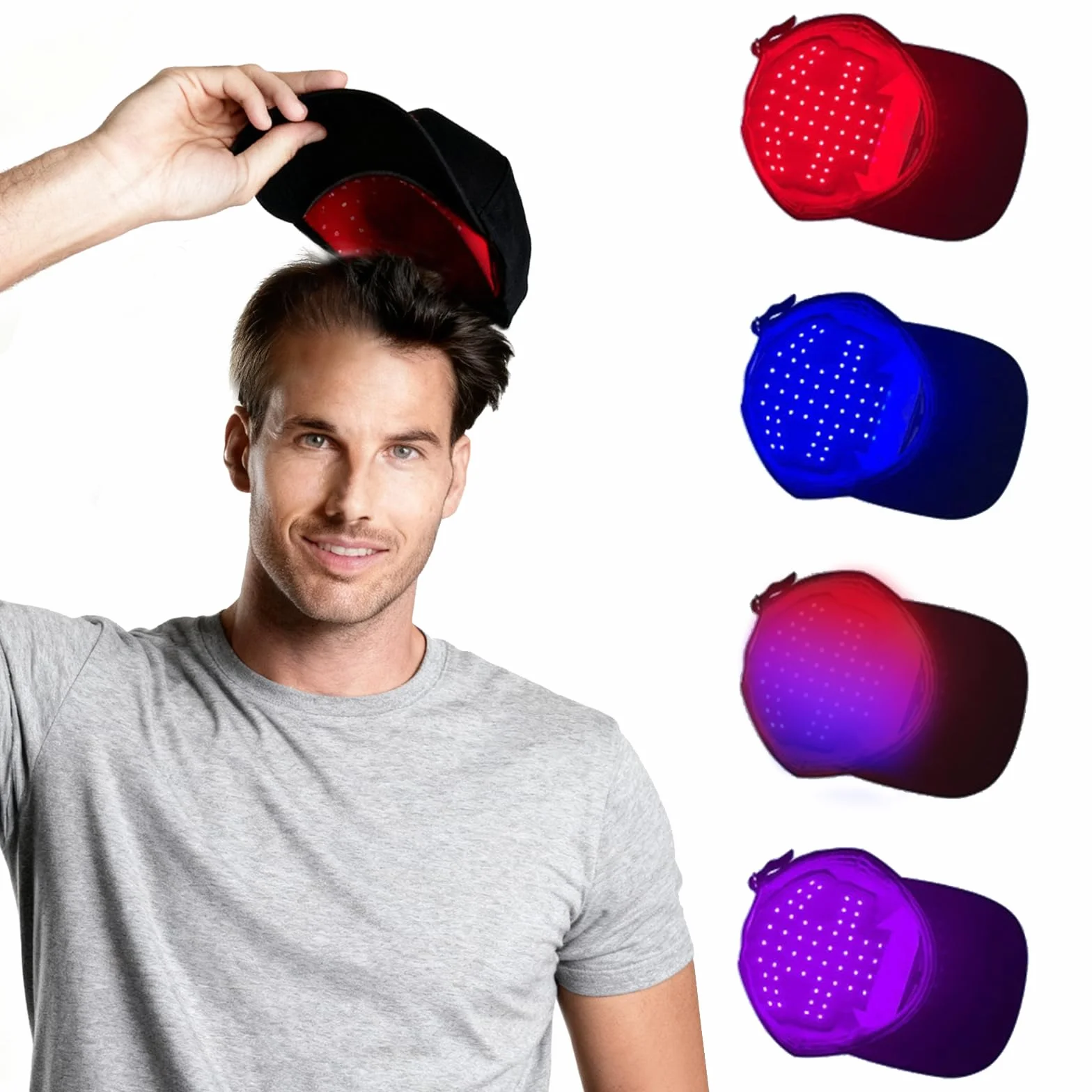 108 LED Red Light Cap Crecimiento Cabello 460/660/850nm Longitud Onda