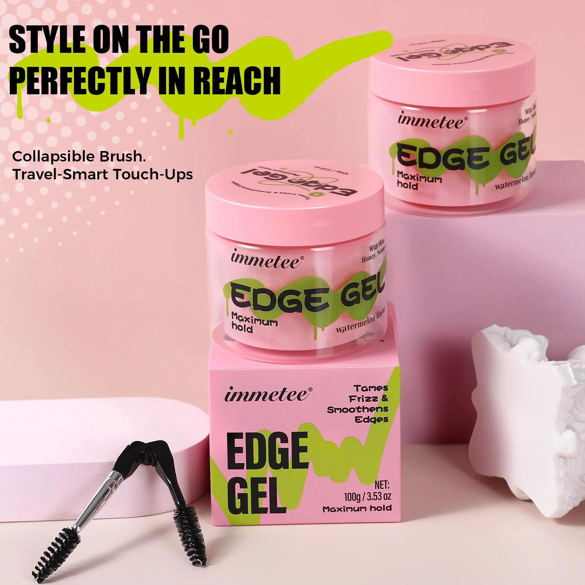 Immetee Edge Control Cabello Hair Gel Hidratante Gel 3 Pack