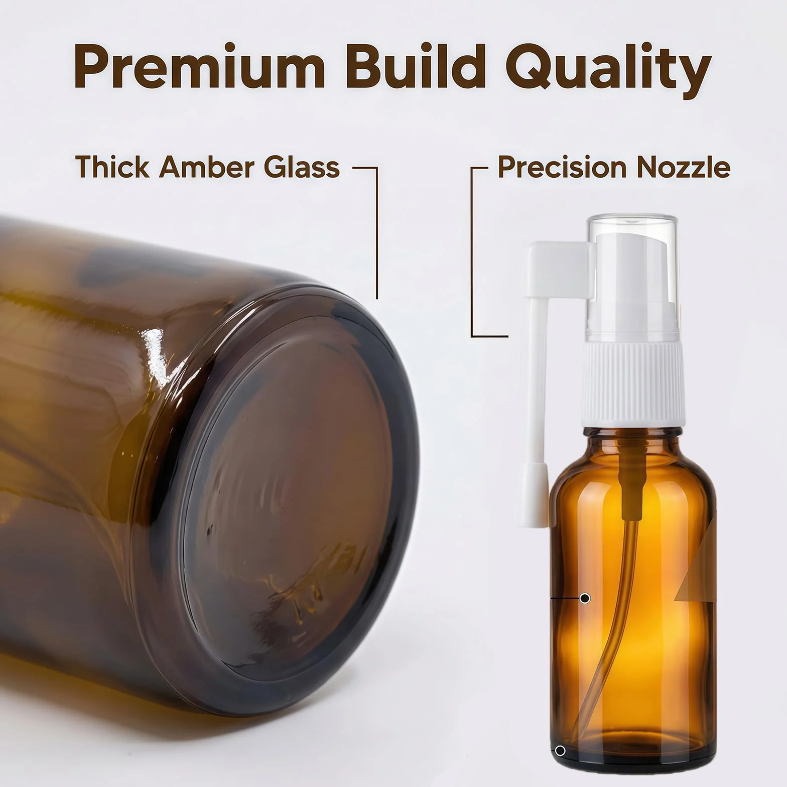 VASANA 2 pulverizadores vacíos de vidrio ámbar 30 ml rellenables rotación 360° contenedor botella nasal pulverizador oral aceites esenciales