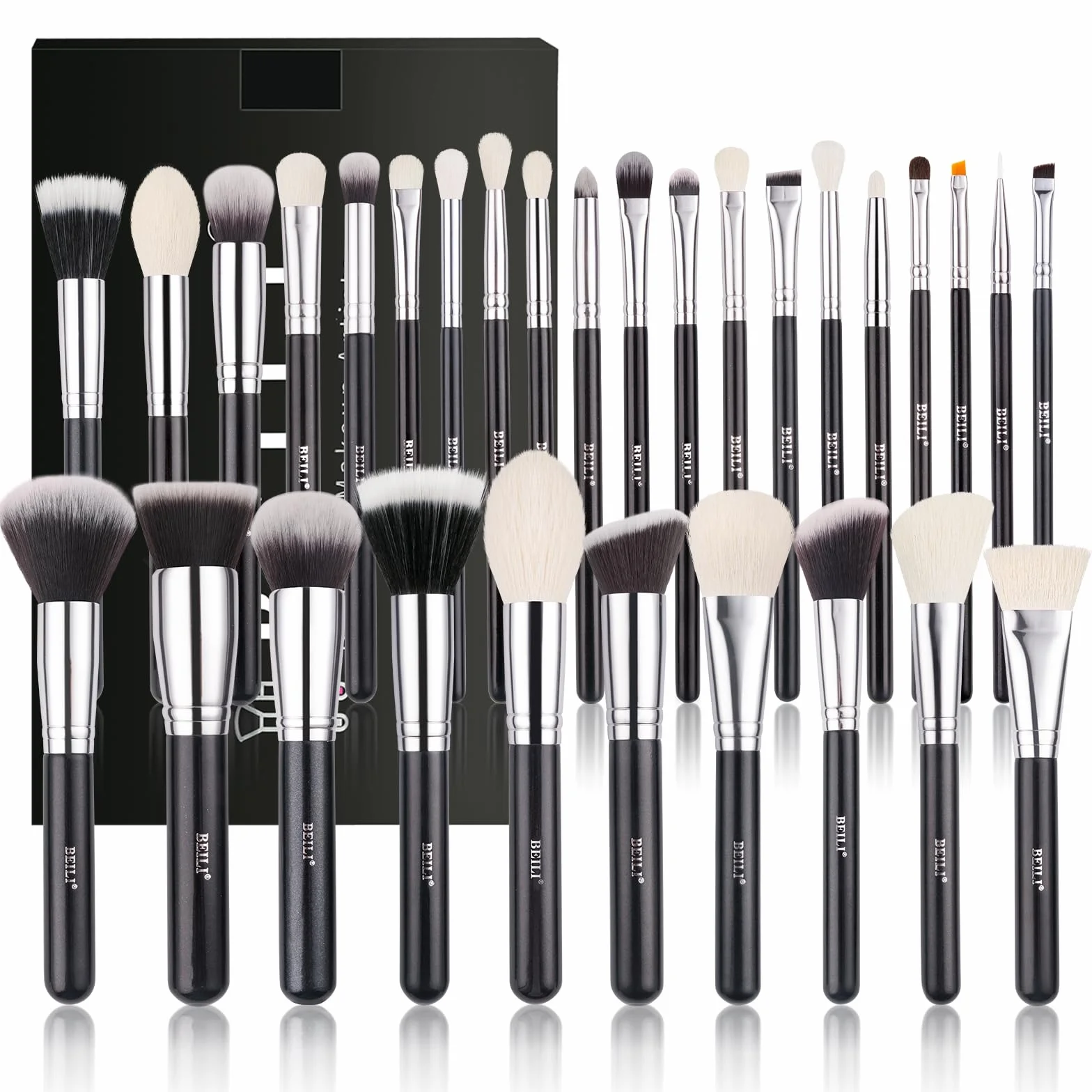 BEILI Juego Brochas Maquillaje 30 Piezas Profesional Base Polvo Sombra Ojos Corrector