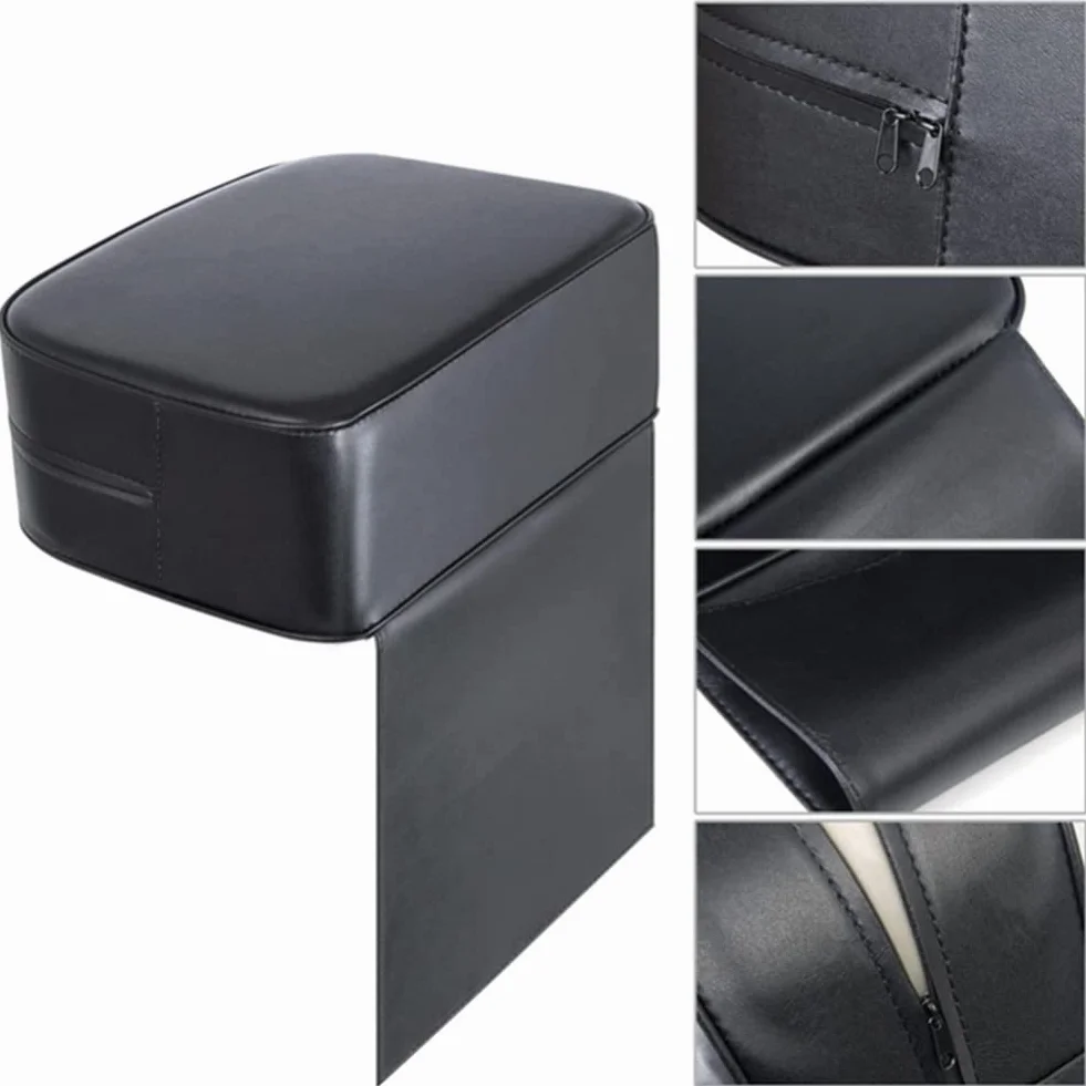 Silla de peluquería para niños, asiento elevador de peluquería, cojín de corte de pelo negro