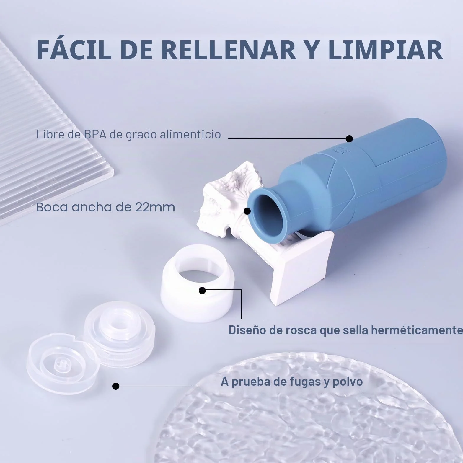 FDADVAN Botella de Viaje de Silicona 100ml 4 Unidades Kit de Viaje para Champú Gel de Ducha Morandi