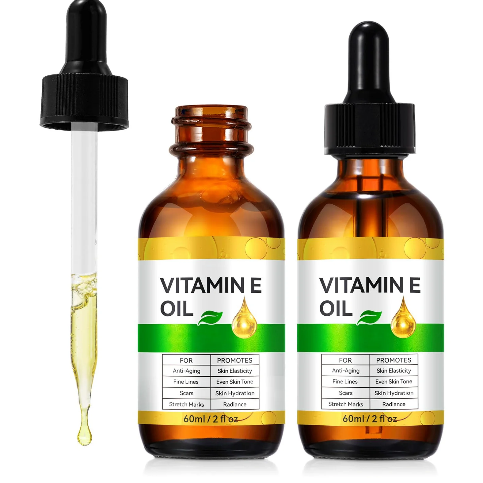 Liefiet Mezcla de vitamina E 75.000 Ui, aceite puro de vitamina E para piel, cicatrices, uñas y cuero cabelludo, hidratante para rostro y cuerpo, hidrata la piel seca, reduce las estrías, L