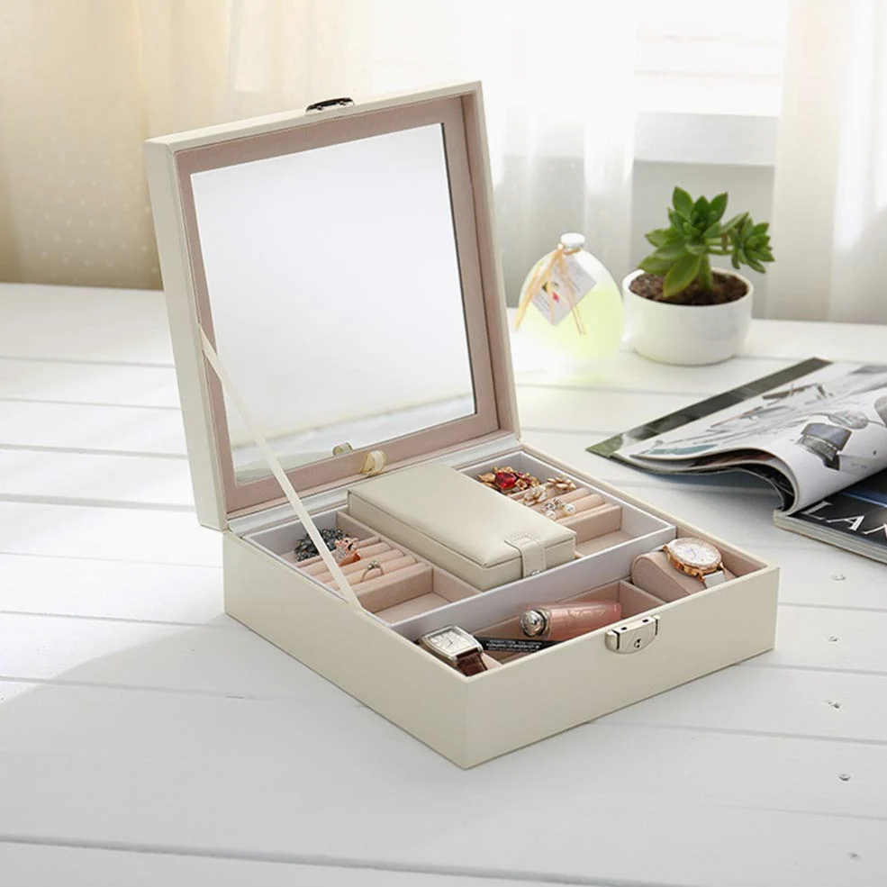Caja Neceser Maquillaje, Bolsa de Cosméticos Organizador- Brochas de Maquillaje Estuches, Funda de Viaje para Cosméticos Joyería/Labial/Cepillo de Sombra Saludable