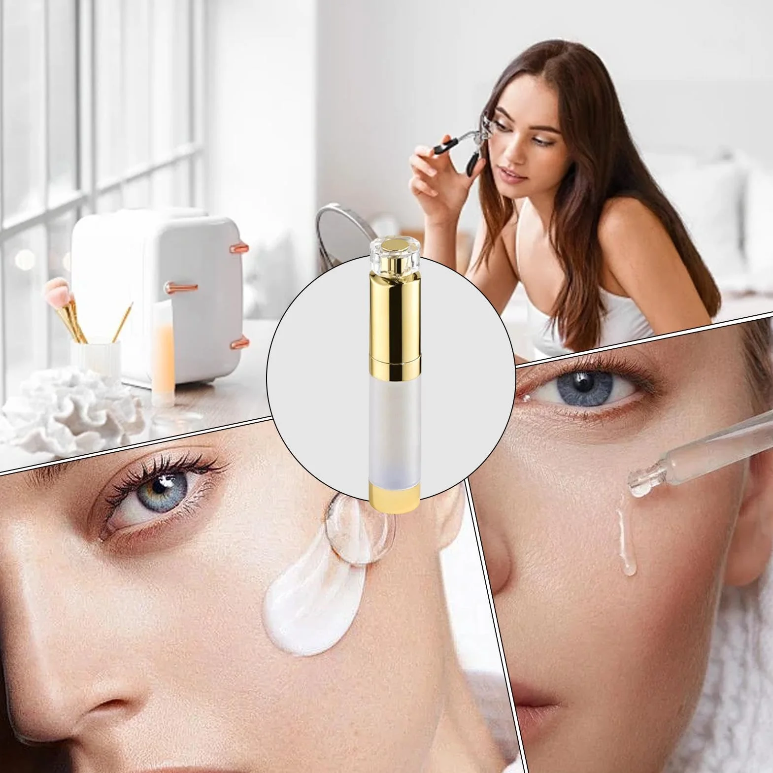 Airless Pump Bottles 15 ML 20 ML Leak Proof Clear Vacuum Pump Cosmetic Lotion Containers Travel Size Dispensers