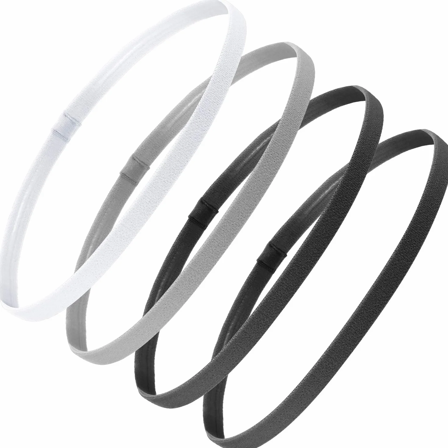 Bandas elásticas deportivas antideslizantes gruesas para mujeres y hombres negro gris blanco