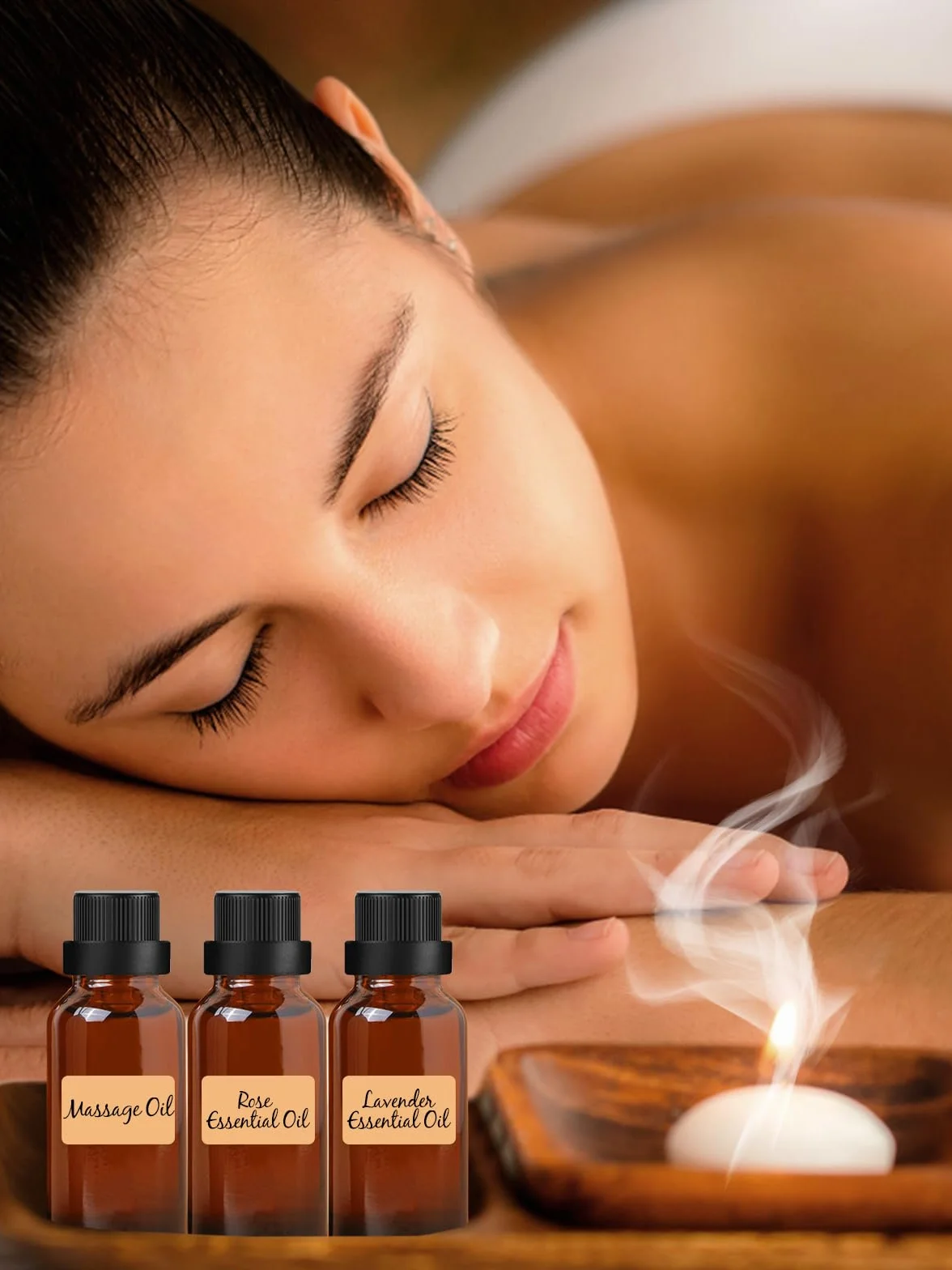 Botella de Vidrio Ámbar 50ml, Botellas Pequeñas con Tapa, Jeringa Embudo para Aceites de Masaje, Aromaterapia, Perfume