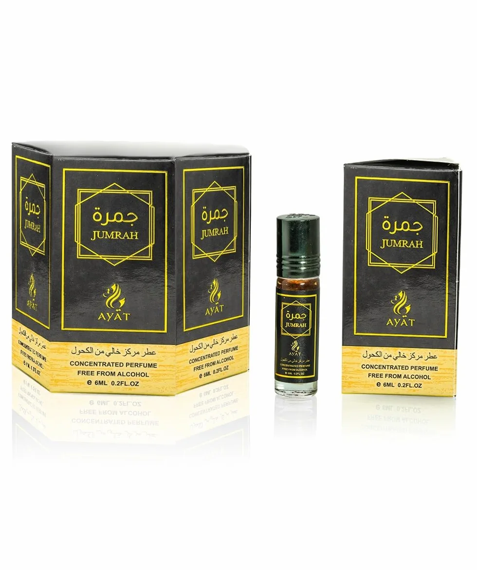 AYAT PERFUMES Aceite perfumado de almizcle Attar Jumrah Perfume concentrado sin alcohol 6 x 6 ml Larga duración Dubái