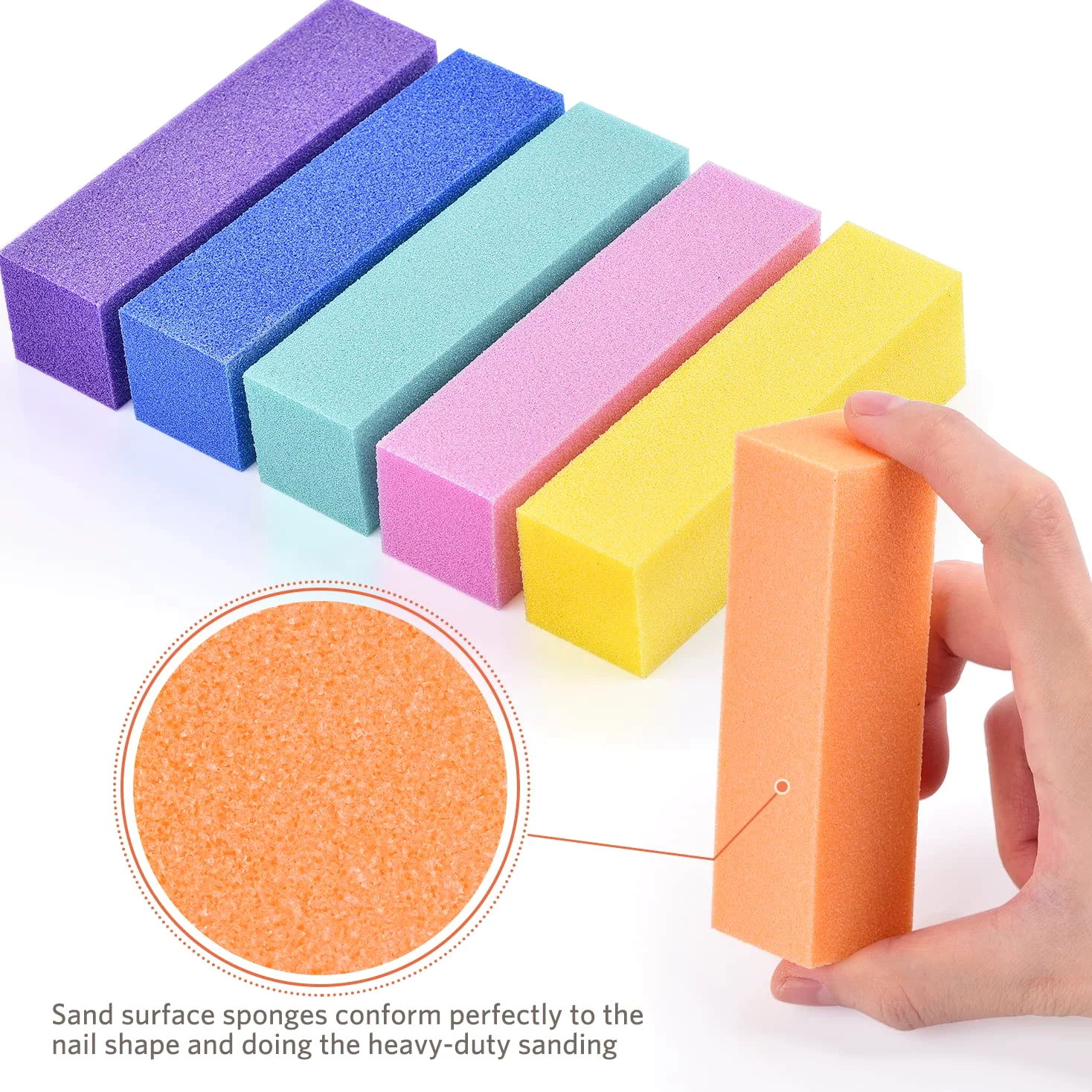 TsMADDTs - Limas de uñas y pulidores, limas de uñas profesionales lavables, tablas de esmeril de doble cara, 6 piezas y bloque de lijado pulidor, herramientas de manicura para arte de uñas, 6 piezas