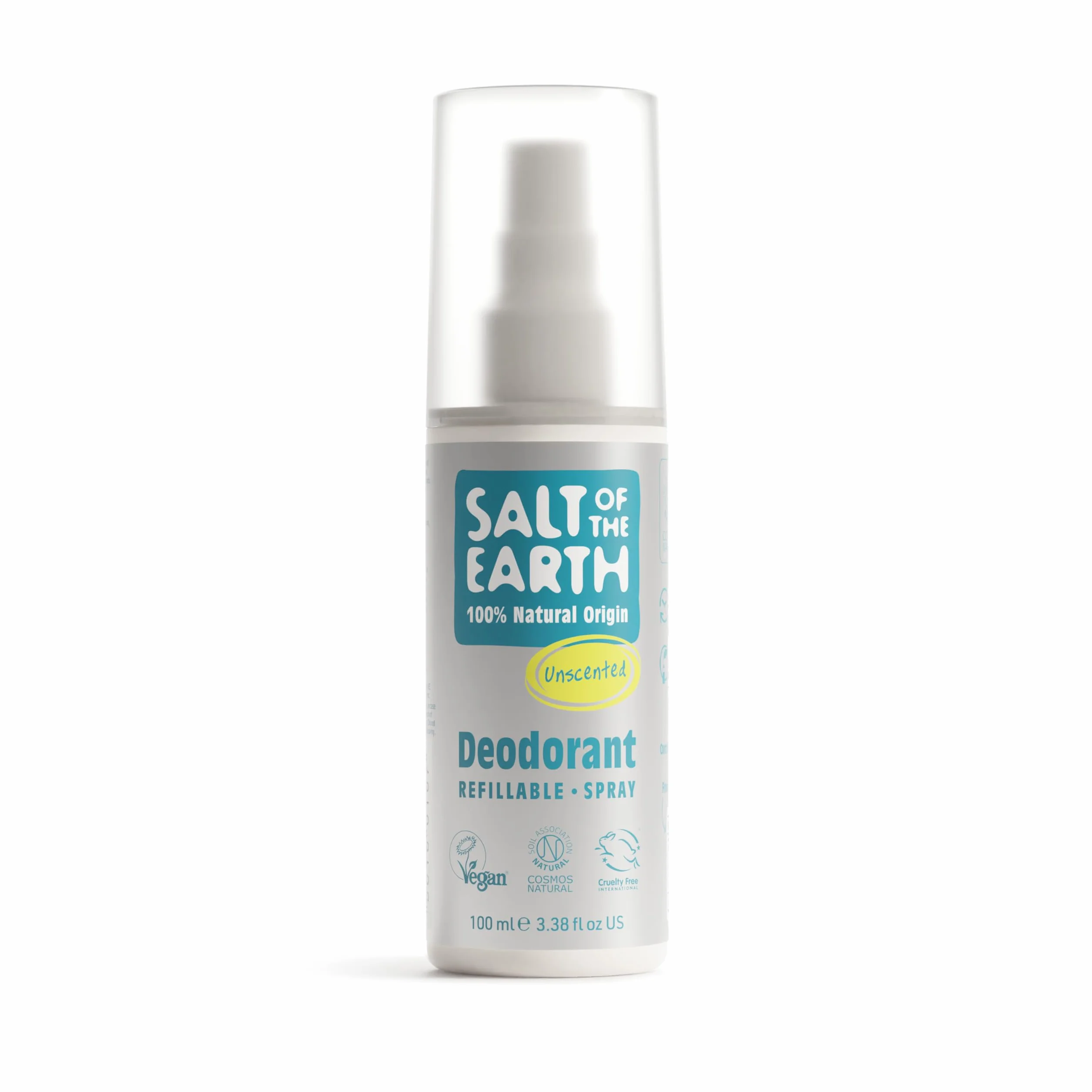 Salt Of The Earth Natural Deodorant Spray Unscented Fragrance Free Vegan Cruelty Free 100ml