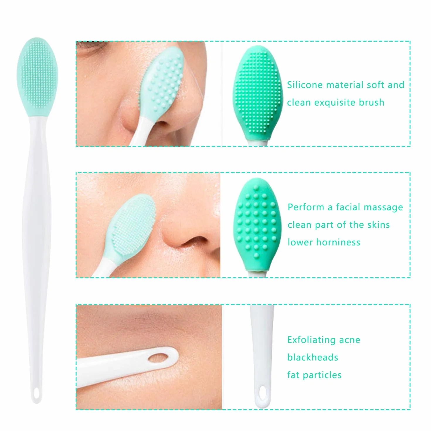 Cepillo Limpieza Exfoliante de Silicona Facial 6 Piezas para Todo Tipo de Piel