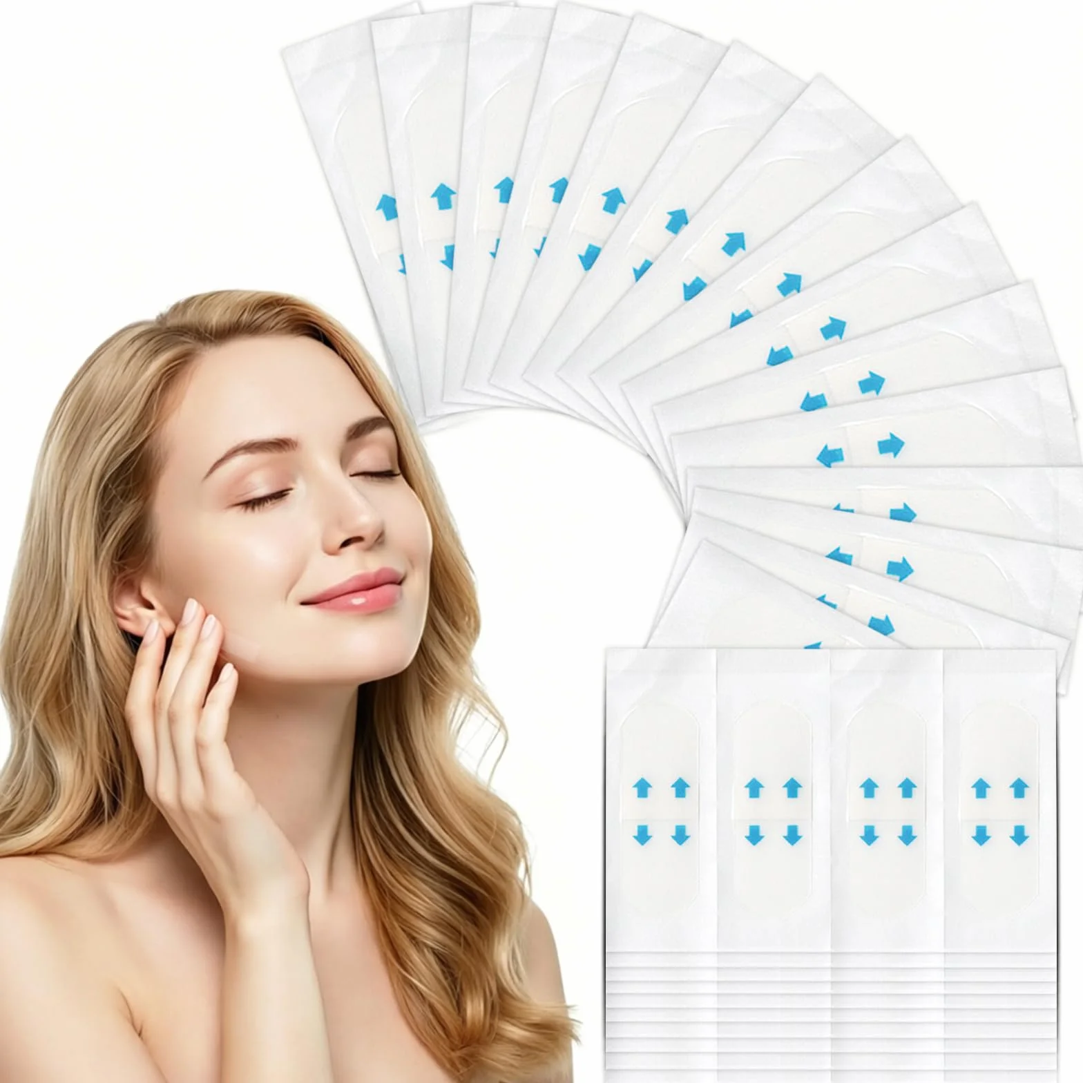 240 Piezas Cinta Lifting Facial Antiarrugas Resistente al Agua Efecto V-Line