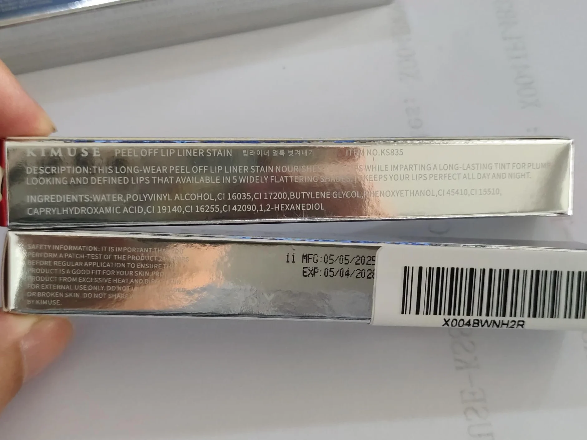 KIMUSE Peel Off Lip Liner Stain, Lápiz de Contorno de Labios Extraíble, Mate, Impermeable, Larga Duración