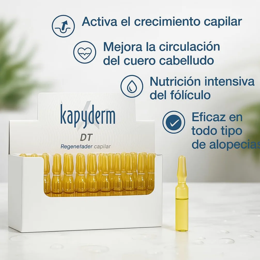 Ampollas KD Anticaída 12 uds para pieles sensibles que fortalecen el folículo y activan la microcirculación para mejorar la densidad en caída difusa o estacional aptas para hombre y mujer