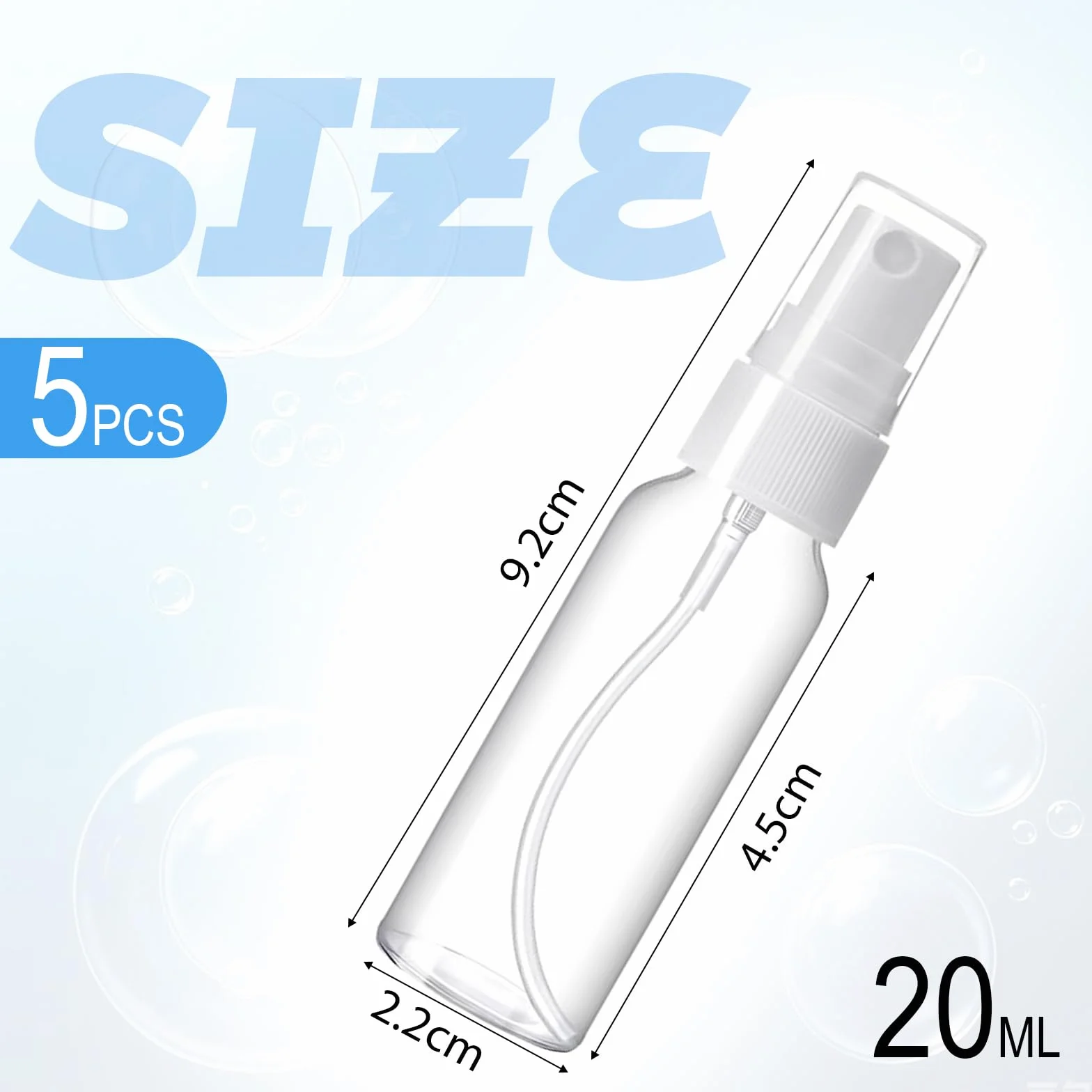 Bote Spray 20ML Pulverizador Pequeño Vacio Plástico Atomizador Niebla para Aceites Esenciales