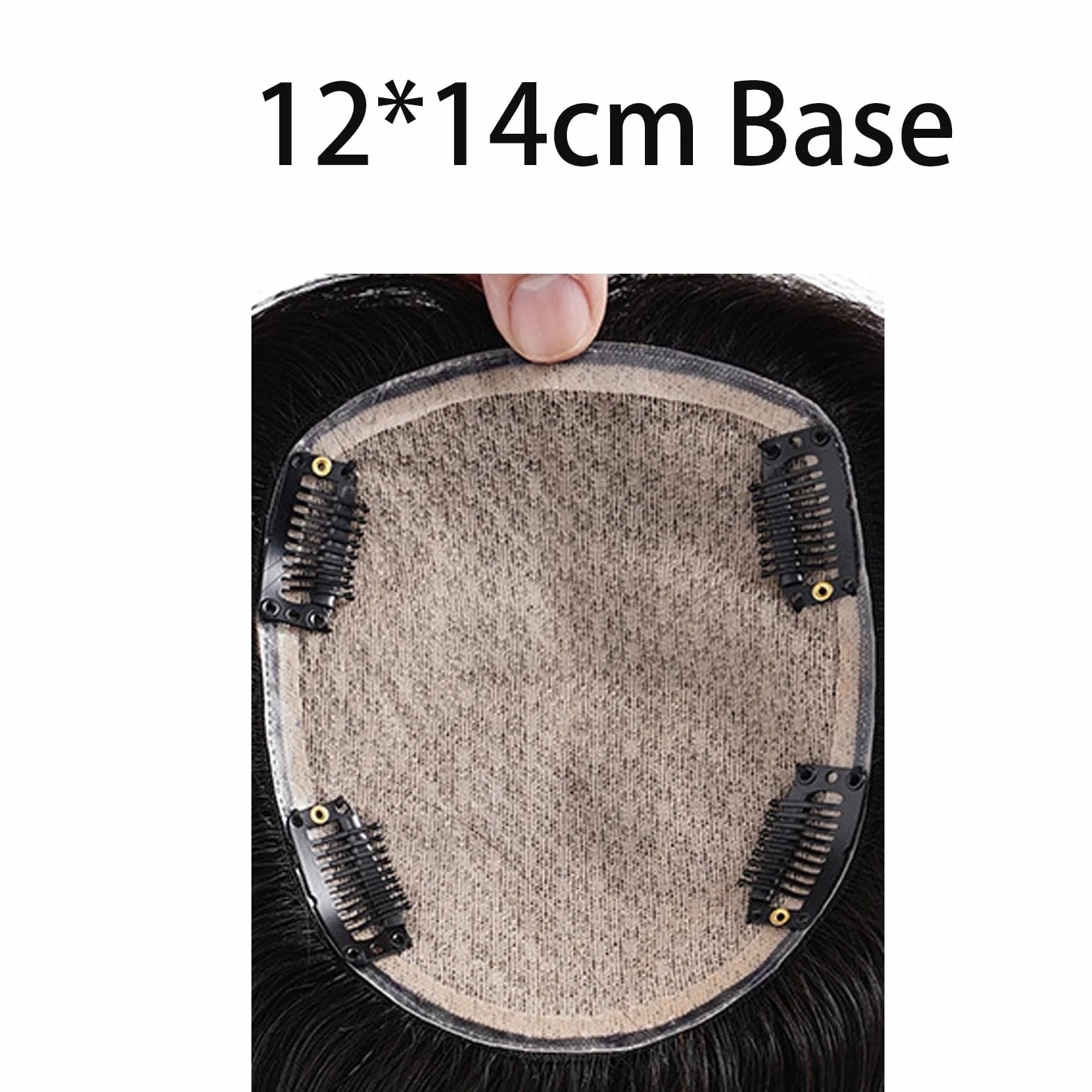 Adornos for El Cabello Negro for Mujeres Humano Postizos Extensiones De Pelo Con Cobertura De 360° De 10/12 Pulgadas Peluca Con Clip De Base De Seda De 12 X 14 Cm for Canas(30cm)