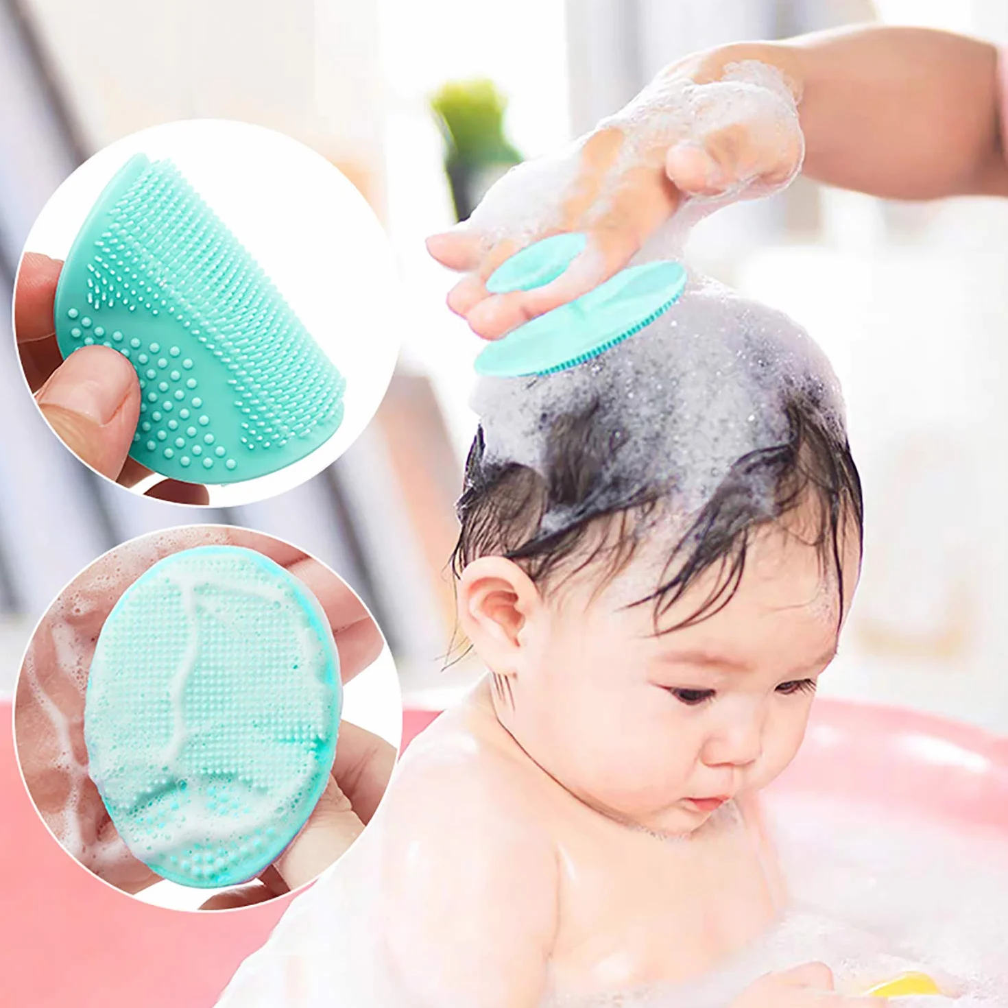 Cepillo de limpieza facial de silicona suave para masaje (blanco + gris)
