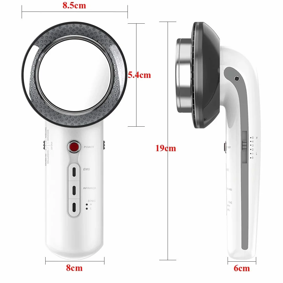 Masajeador facial y corporal EMS ultrasonido 3 en 1, Máquina de belleza para bajar de peso
