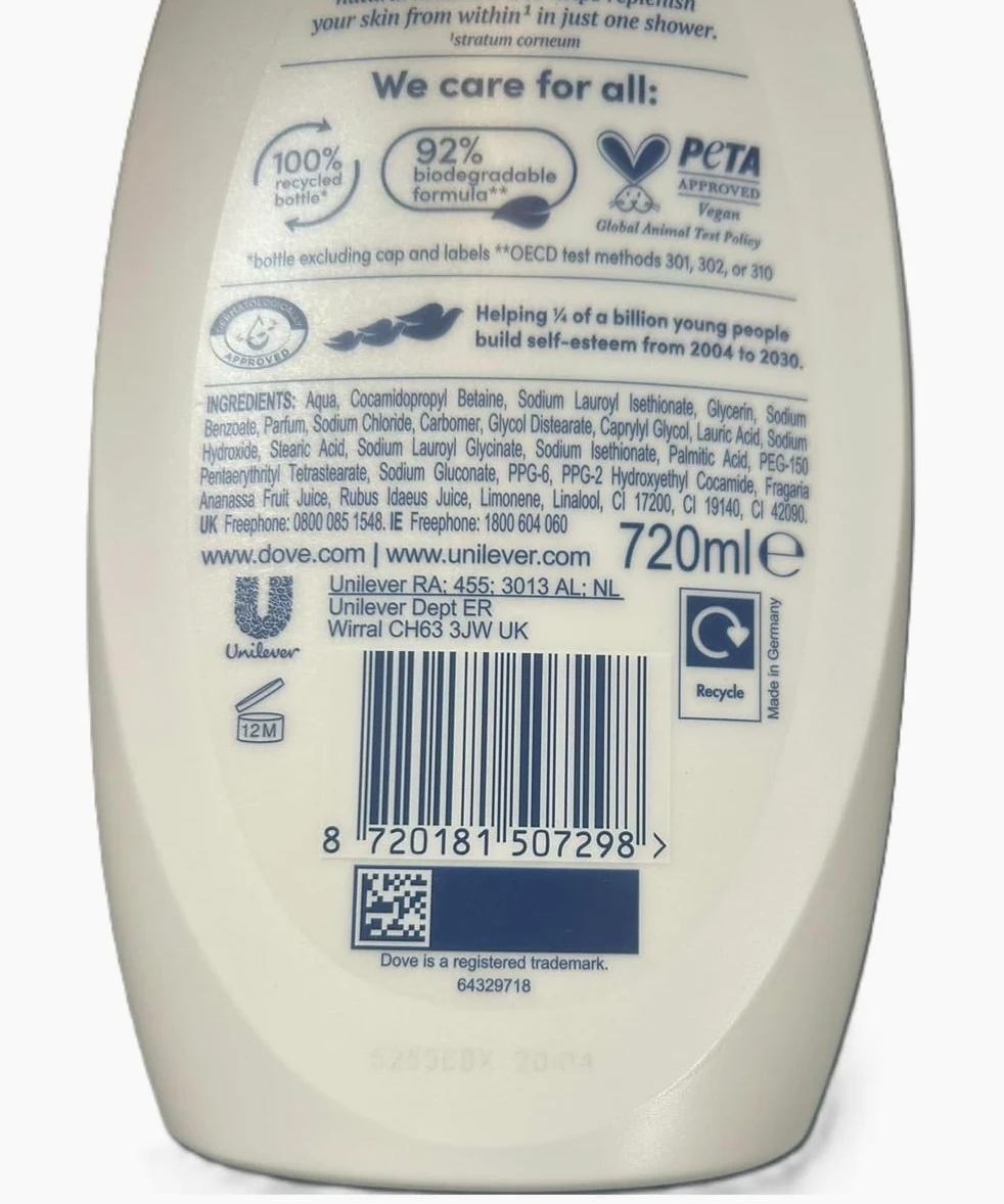 Dove Summer Care - Gel de ducha (6 unidades, 720 ml)