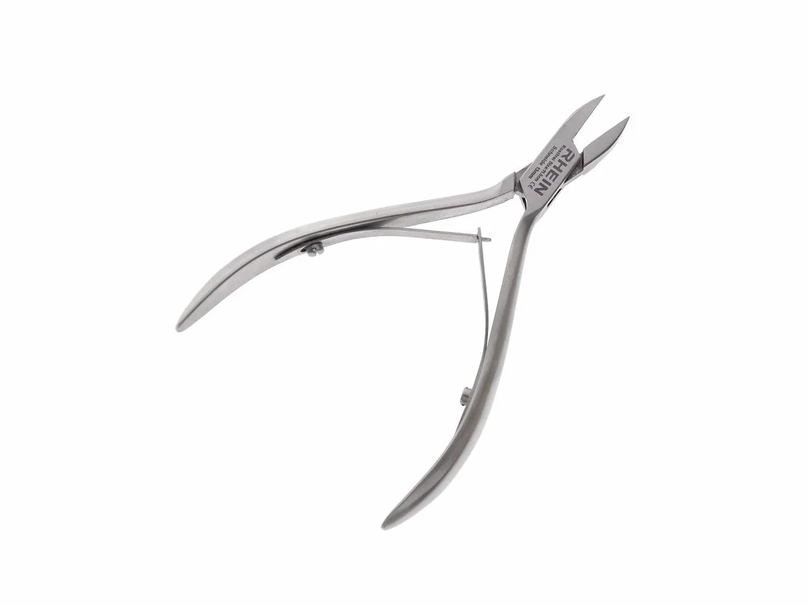 Alicates para uñas de podología, instrumentos de esquina, cortaúñas para uñas fuertes, acero inoxidable, corte recto, corte en forma de llama, modelo estrecho, varios tamaños (11,5 cm)