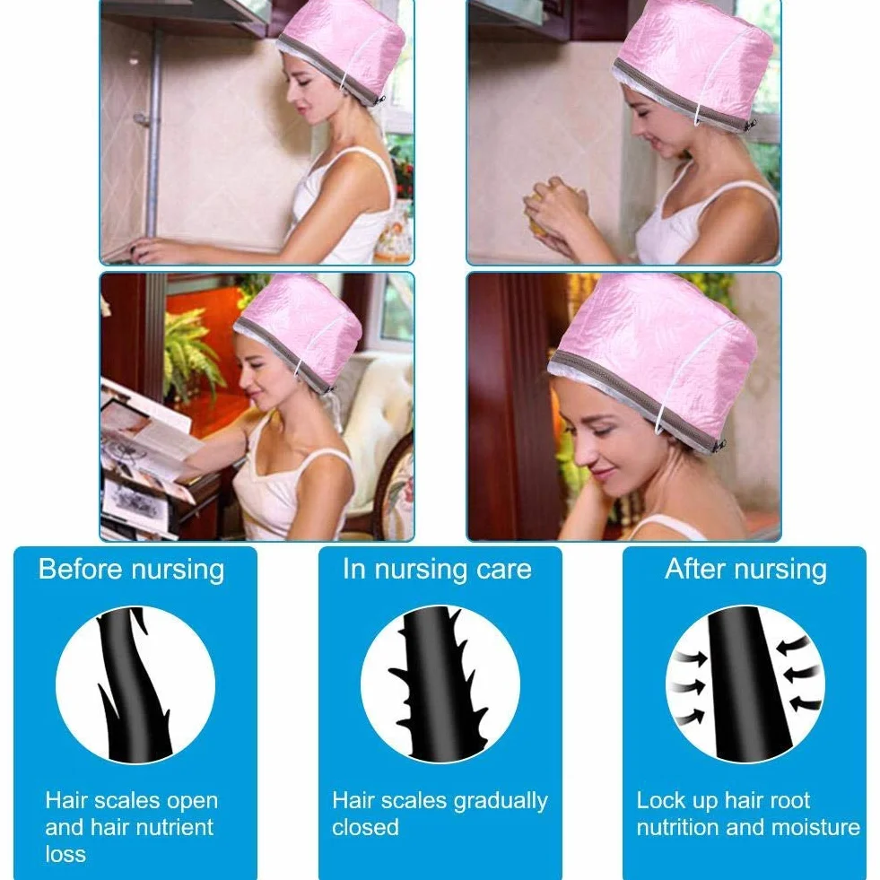 Brrnoo Hair SPA vaporizador térmico eléctrico gorro de pelo DIY cuidado cabello SPA Home Treatment