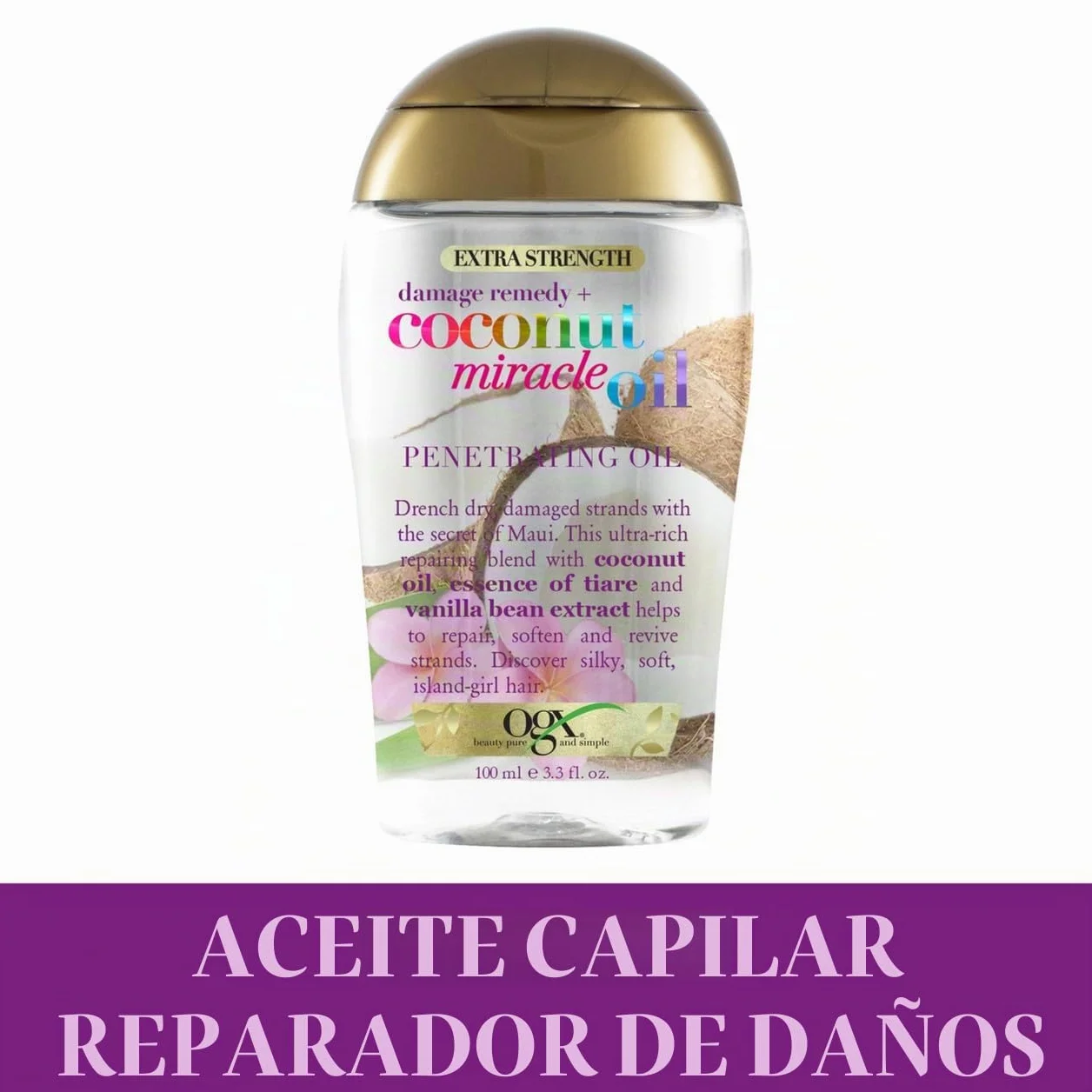 OGX Coconut Miracle Oil Extra Strength Penetrating Oil 100 ml Anti Frizz Aceite de Coco