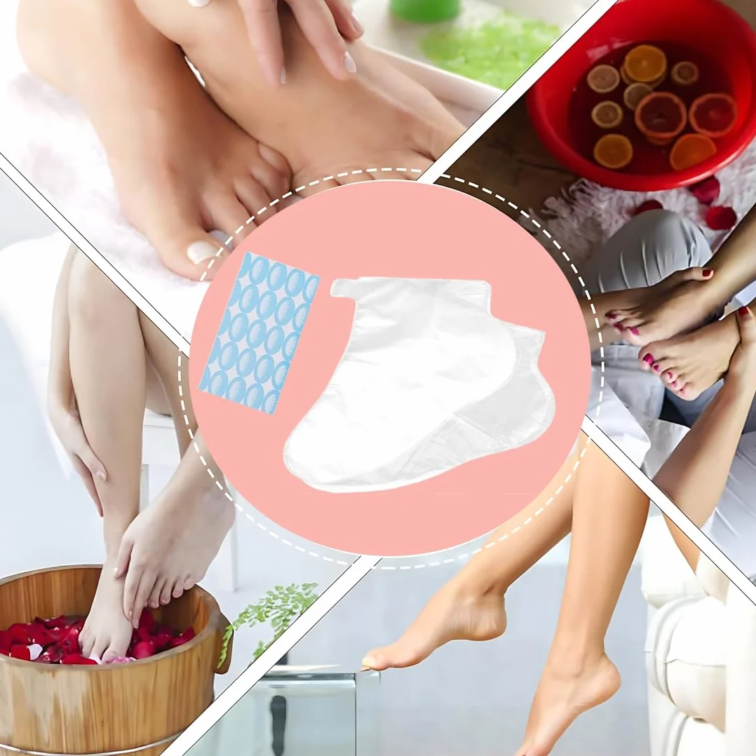 Parafina Calcetines Desechables de Plástico 200 Piezas para Pedicura SPA Tratamiento de Cera