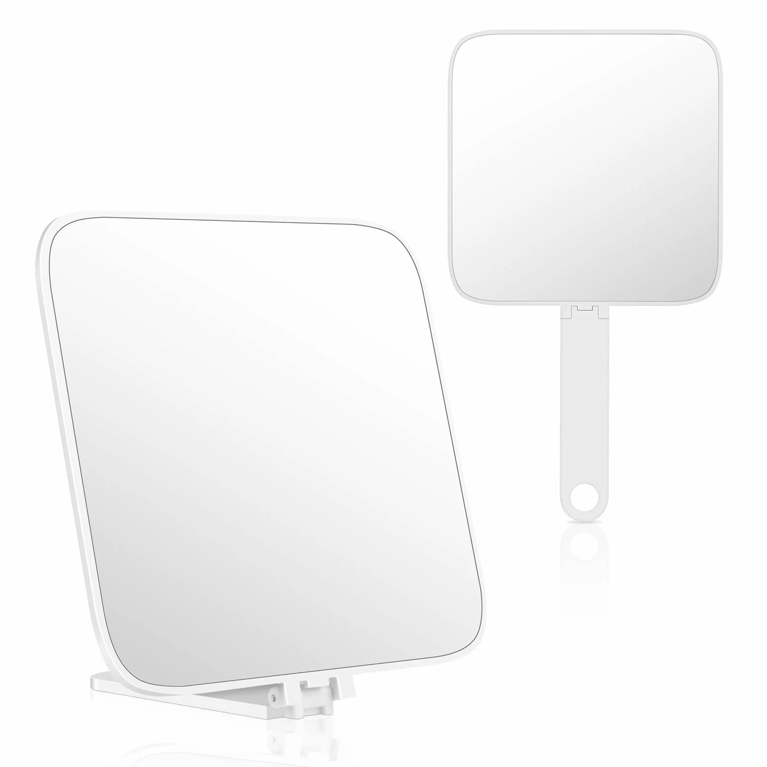 OSDUE Espejo de Mano 180° Plegable, Pequeño y Portátil Mango Ergonómico para Maquillaje