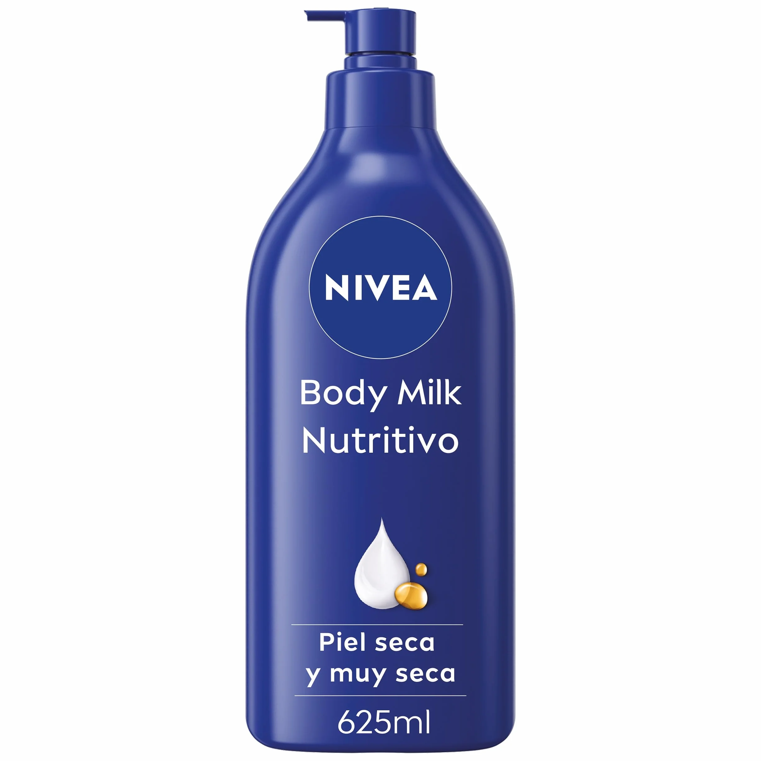 NIVEA Body Milk Nutritivo 625 ml Leche Corporal Hidratante 72h con Aceite de Almendras y Ácido Hialurónico para Piel Seca