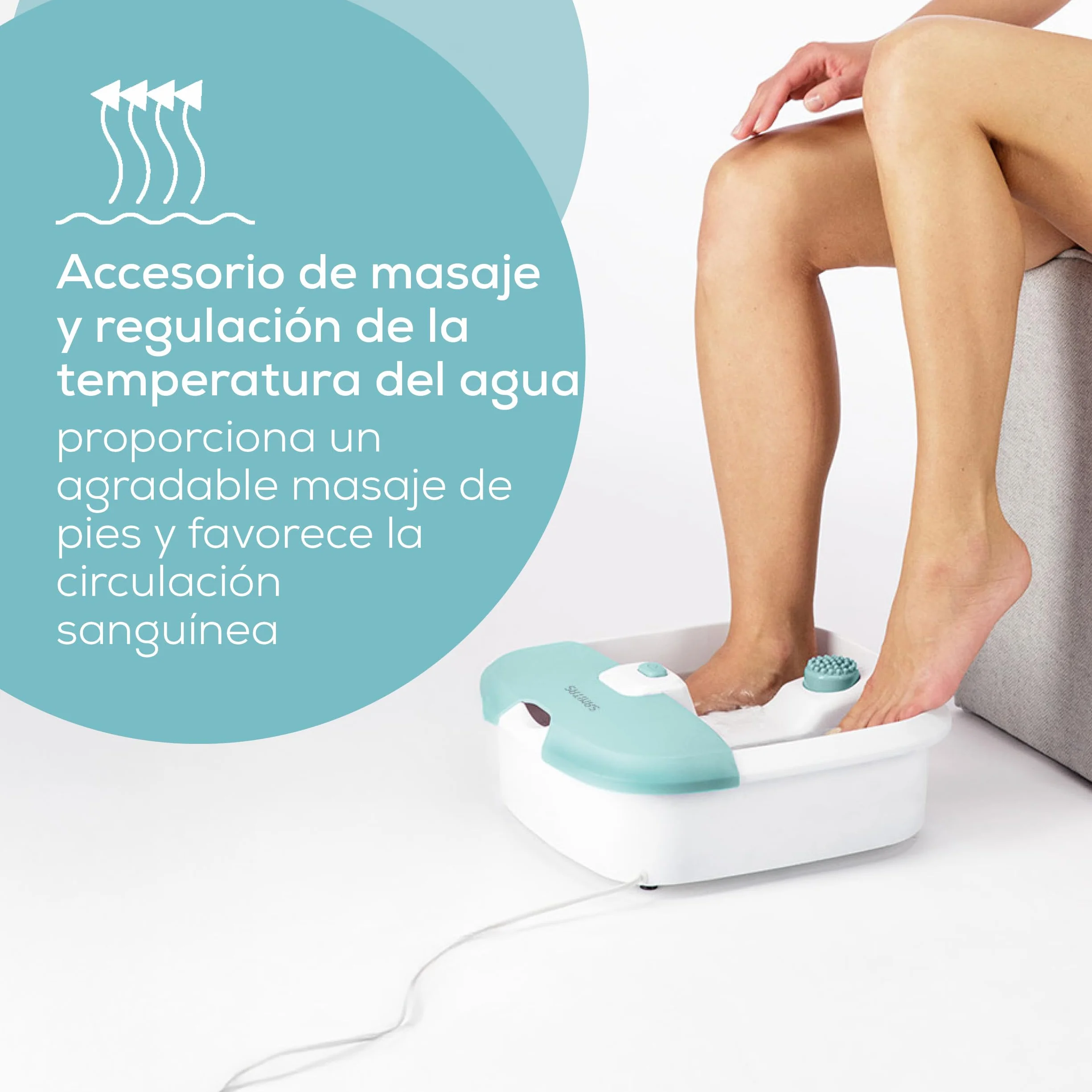Sanitas SFB 07 Baño de pies con masaje por vibración y burbujas, reflexología podal, mantenimiento temperatura agua