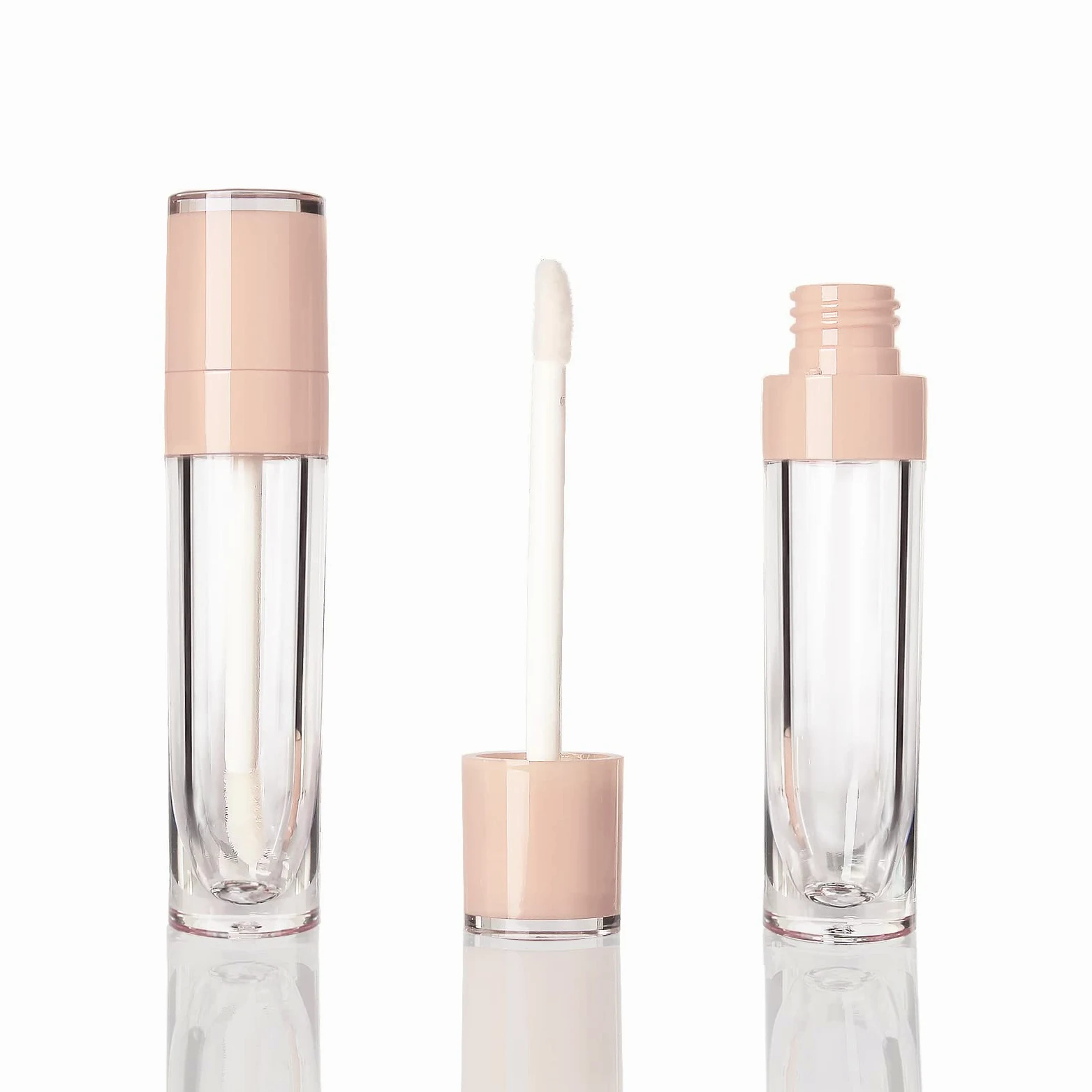 24 tubos de brillo de labios redondos vacíos de 6 ml, Rosa/Rebel Fun.,
