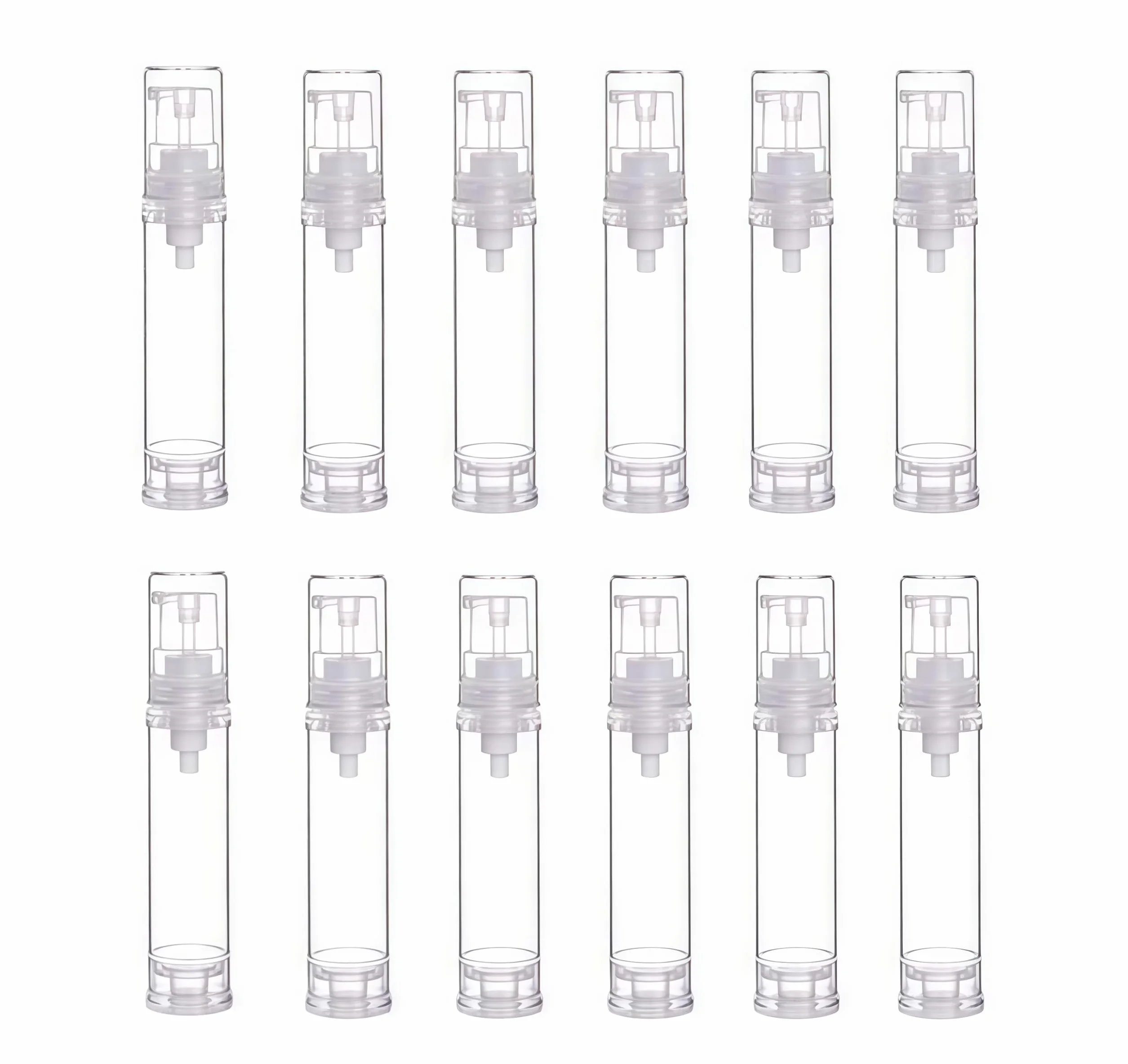 Botella de bomba sin aire recargable 10 ml plástico portátil dispensador cosméticos