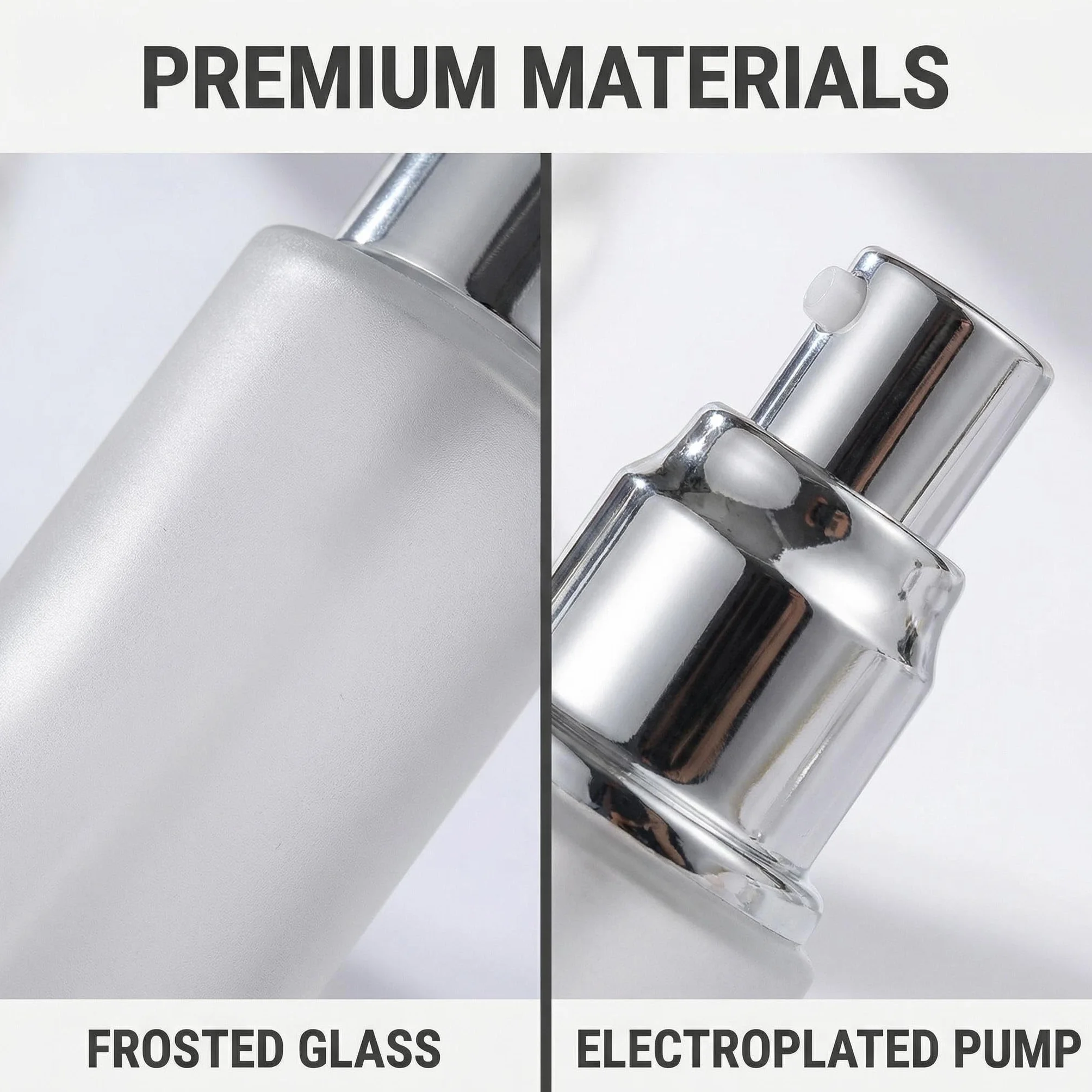 Botellas recargables de vidrio mate 30 ml para cosméticos de viaje a prueba de fugas