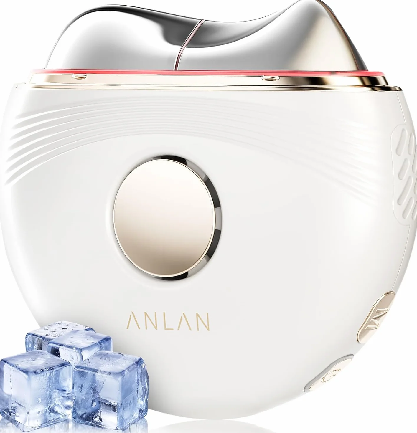 ANLAN Masajeador Facial EMS con Frío Calor, GuaSha Electrico Reafirmante con Luz Azul Violeta Roja para Antiarrugas Lifting Anti-envejecimiento