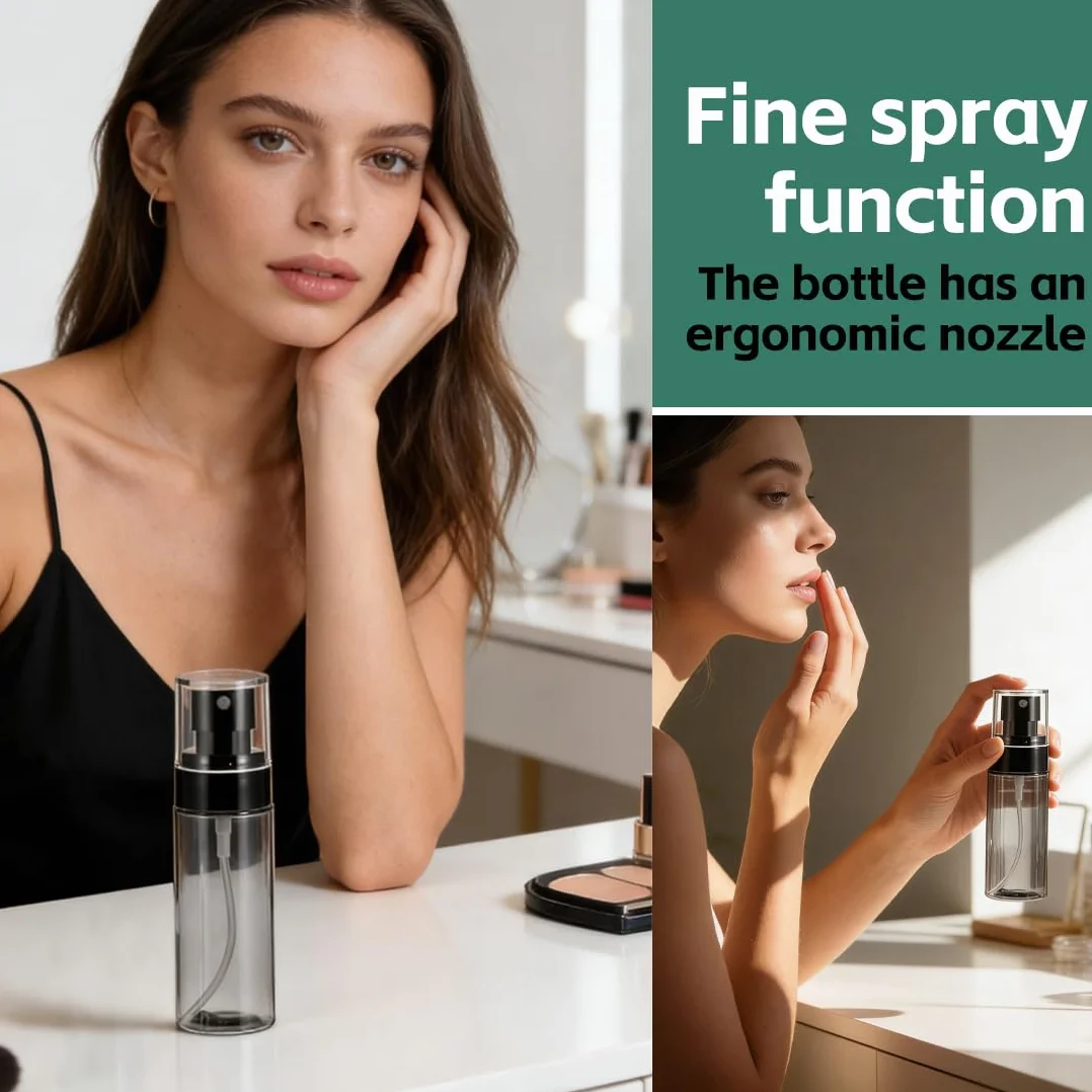 Botellas de spray vacías de plástico 80ml 2 piezas reutilizables para perfume detergente champú