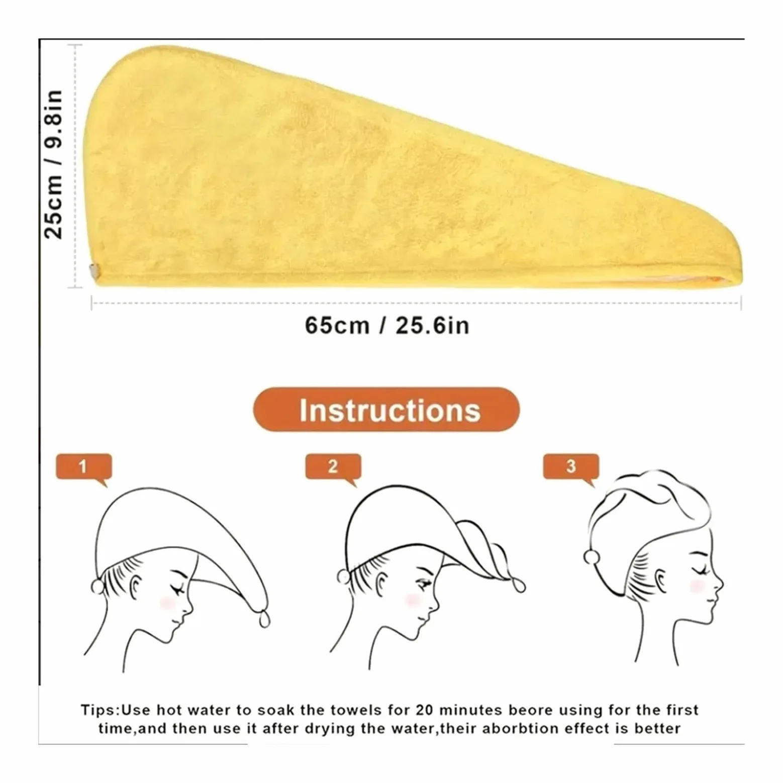 Toalla Pelo Toalla for el Cabello ultrasuave de Microfibra, Envoltura súper Absorbente Secado rápido for o Rizado, Toallas baño, 4 Uds(White)