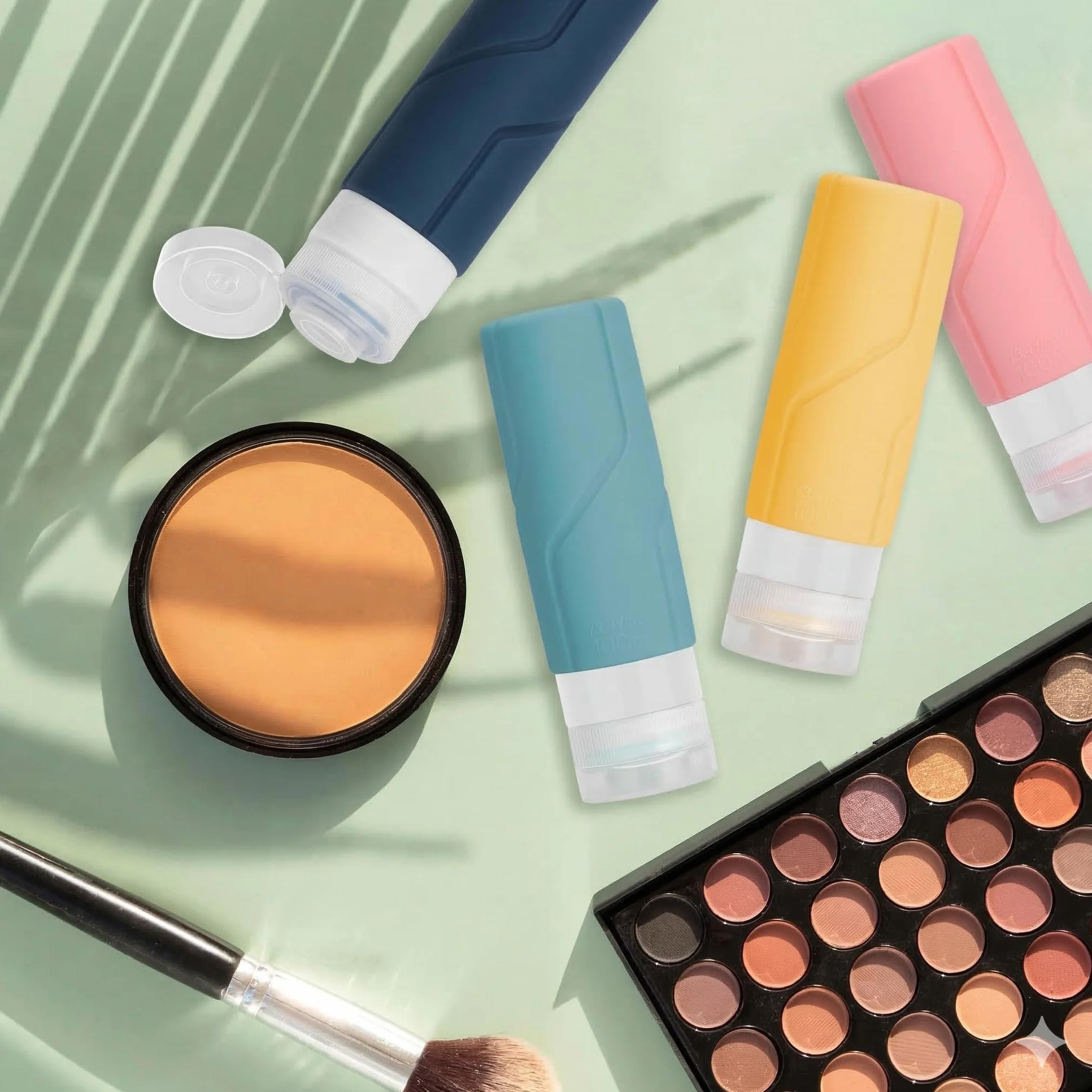 Botes Silicona Suave Rellenables 100ml Sin Fugas BPA Free Boca Ancha para Gel Champú Cremas Líquidos