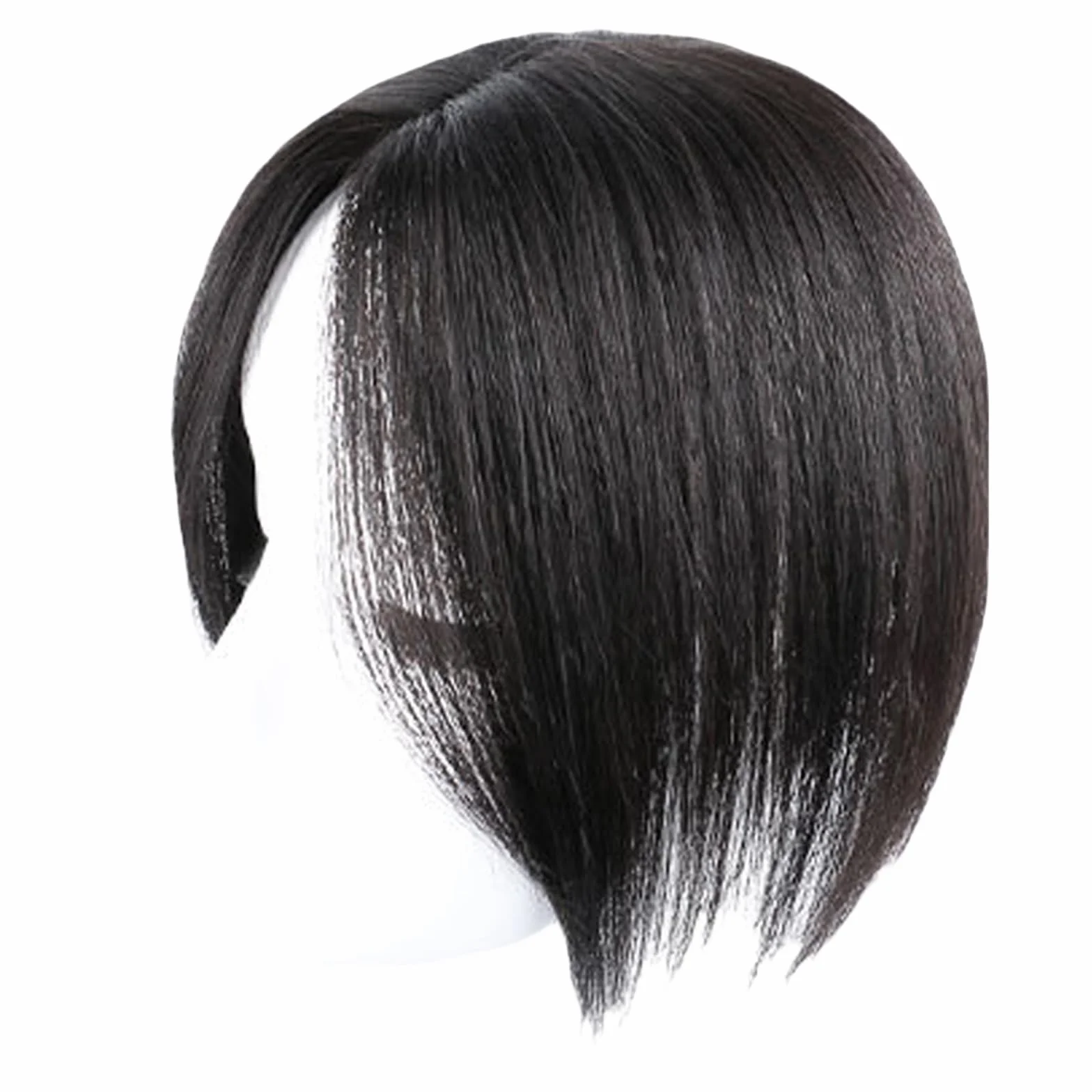 Toppers De Cabello for Mujeres Tupé De Cabello Humano Real for Cabello Fino Extensiones De Cabello Con Clip De 4" X 5" Postizo Atado A Mano Pelucas Con Cobertura 3D for Cubrir Canas(Black,25cm)
