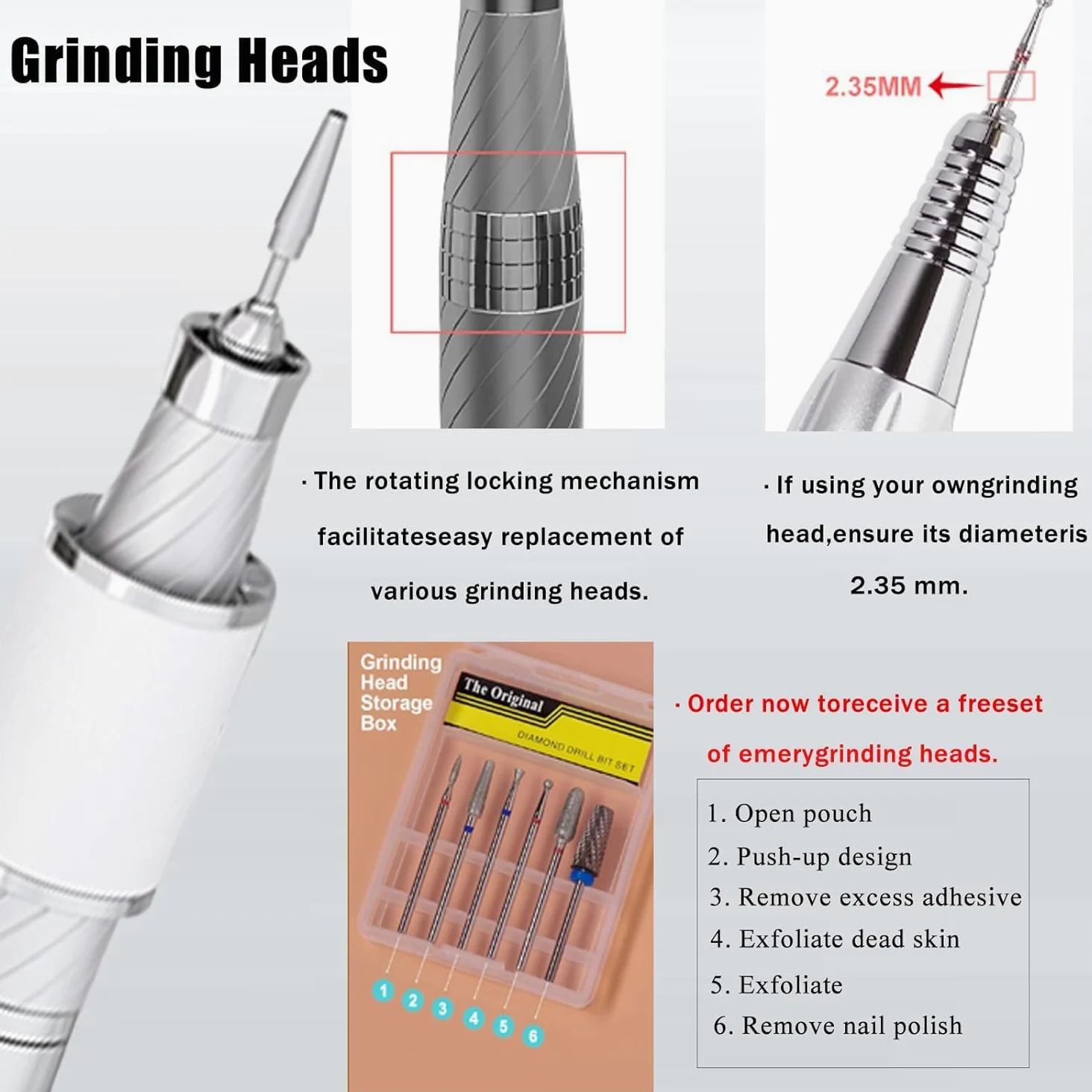 Torno Eléctrico para Uñas 2-en-1 con Aspirador de Polvo, 30.000 RPM Velocidad Ajustable, Motor Brushless ≤68dB, Kit Completo con Filtro Lavable para Salón de Belleza