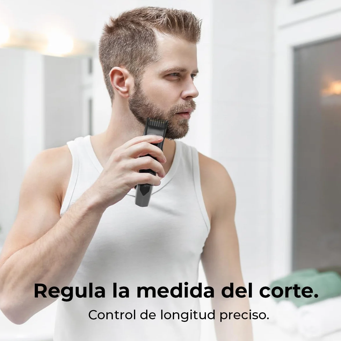 Cecotec PrecisionCare Barber Máquina de Cortar Barba Inalámbrica, Cuchillas Acero Inoxidable, Autonomía 60min