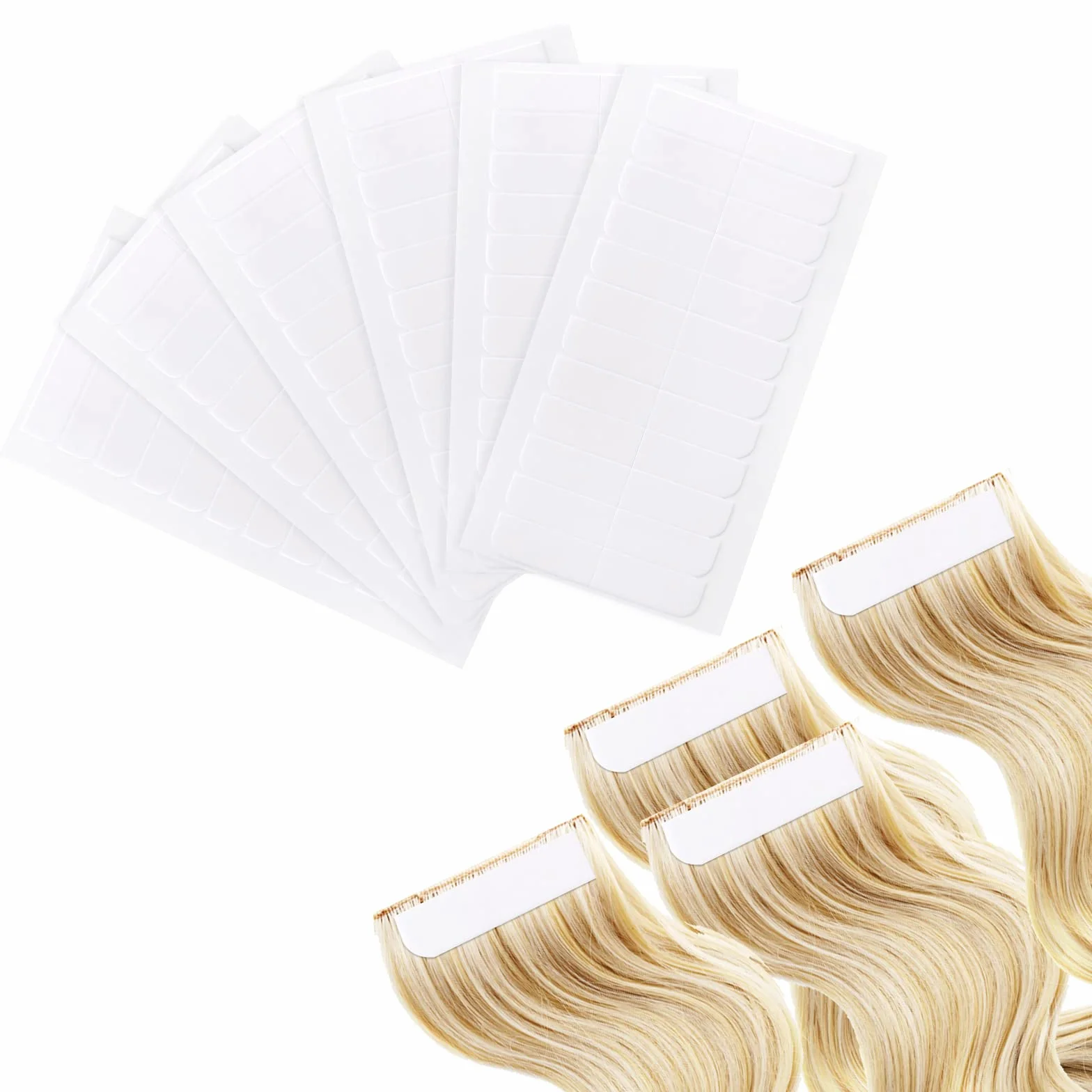 TIESOME 144PCS Cinta Adhesiva Doble Cara para Extensiones de Cabello Impermeable Peluca (Blanco)