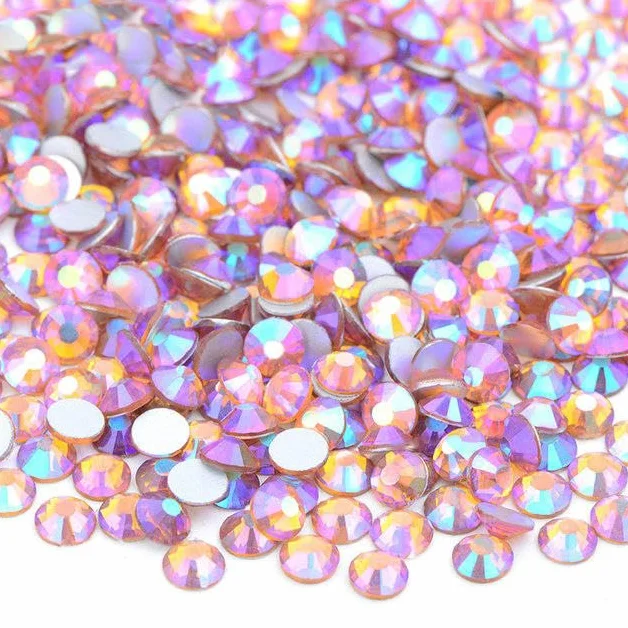 ss6 ss8 ss10 ss12 ss16 ss20 ss30 Dream Purple Glass Rhinestones Flatback Nail Stones Non Fix -48 transparente AB-ss6 100gr 14400pcs 50 topacio AB ss8 100gr 14400pcs