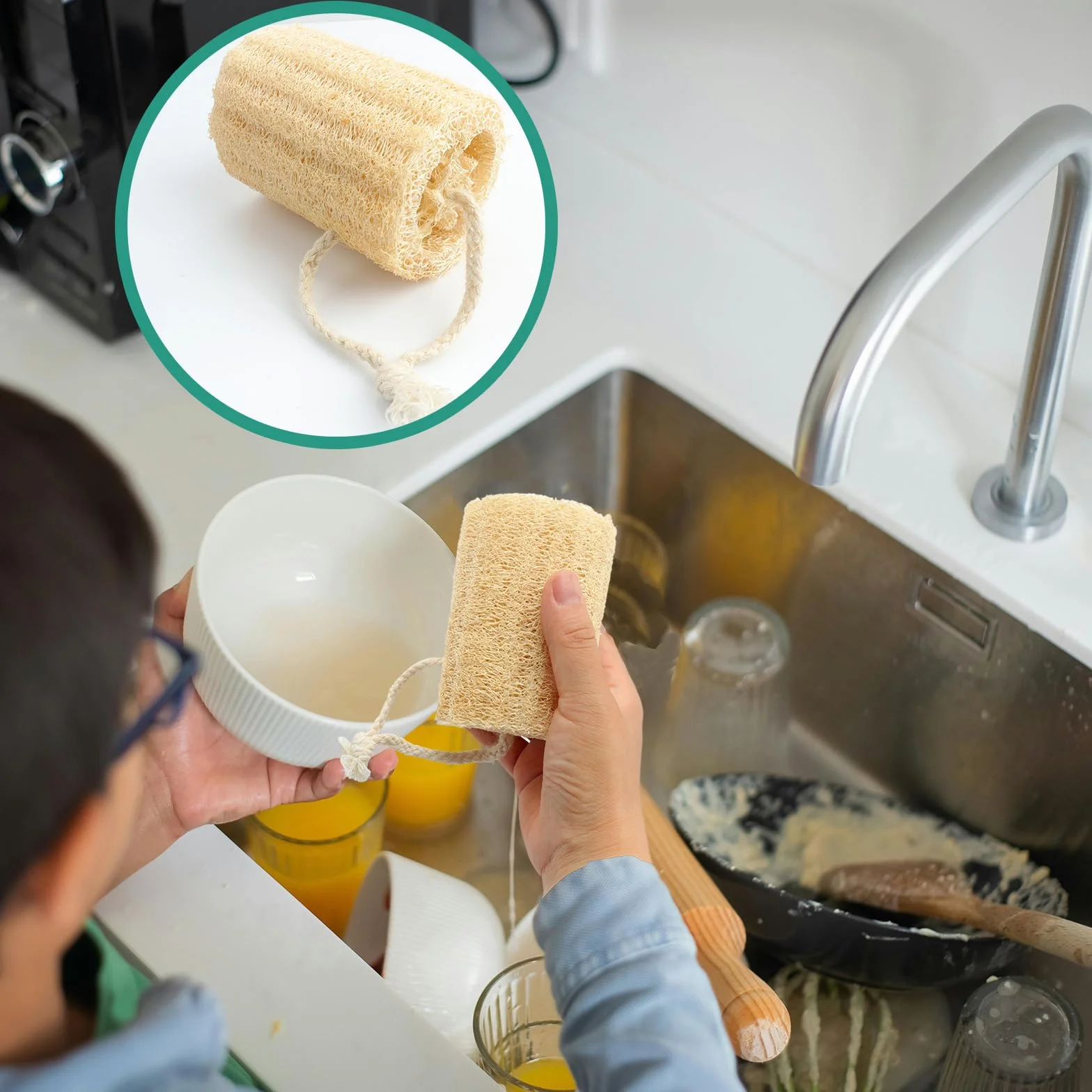 Esponja Natural de Lufa para Lavar Platos