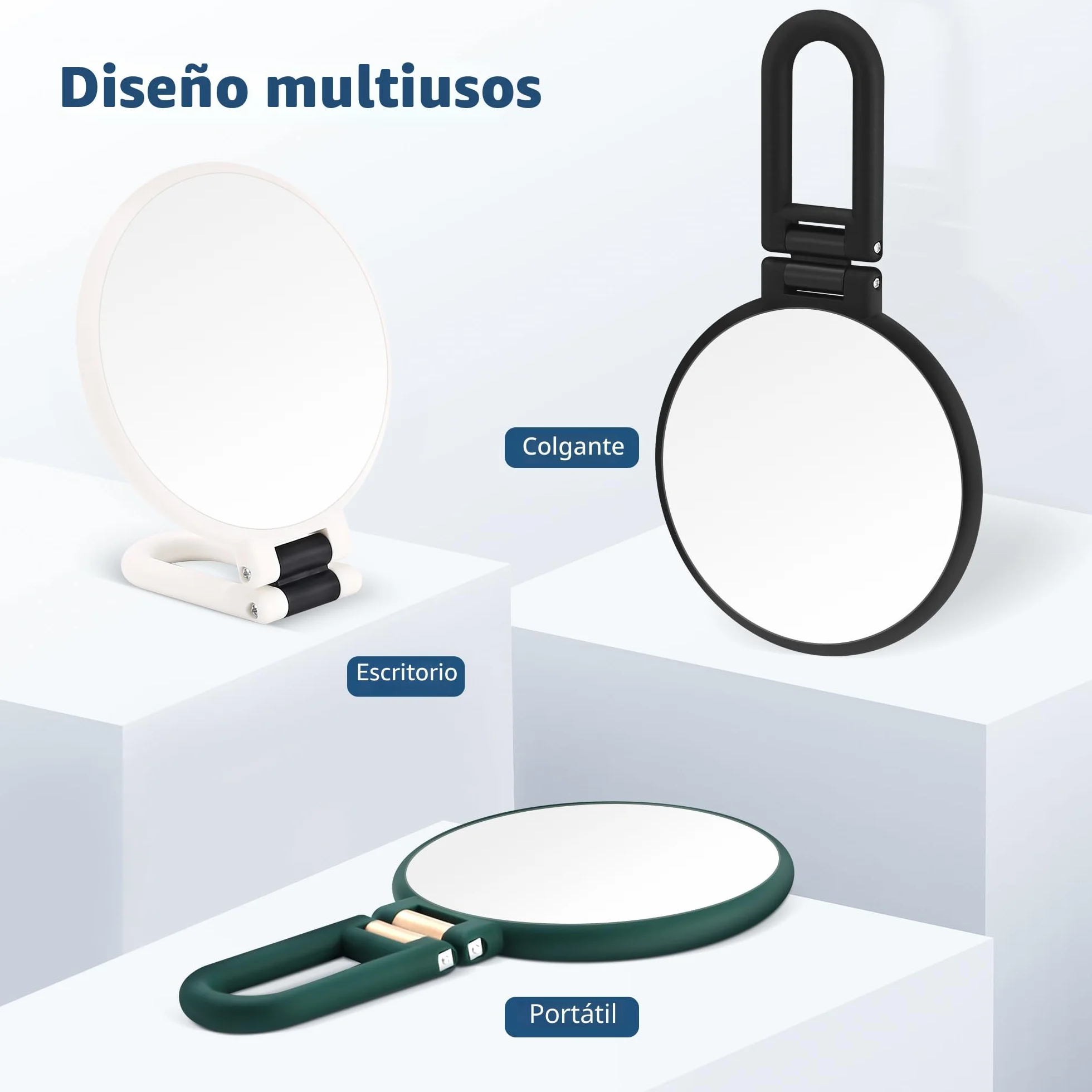 MIYADIVA Espejo de Aumento 30X, Espejo de Mano Doble Cara 30X/1X, Espejo de Maquillaje Plegable Portátil
