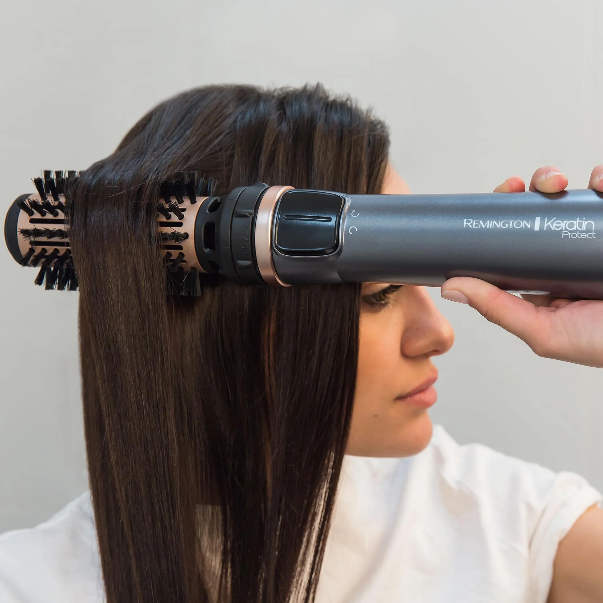 Remington Cepillo de Aire Voluminizador Giratorio Keratin Protect AS8811, 1000 W, Cerámica, 2 Temp/Velocidades, Gris